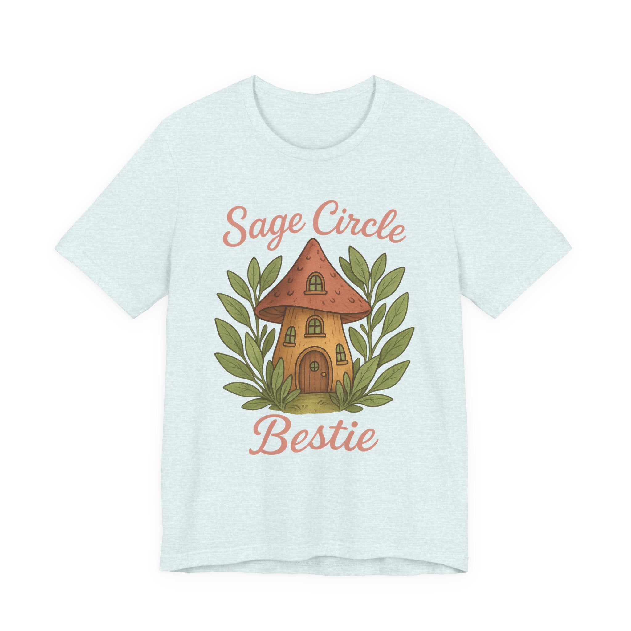 Sage Circle Bestie T-Shirt | Mushroom Cottage Illustration