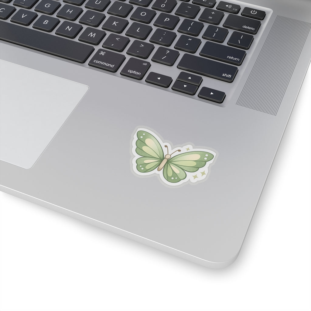 Green Butterfly Sticker | Floral Nature Vinyl Decal