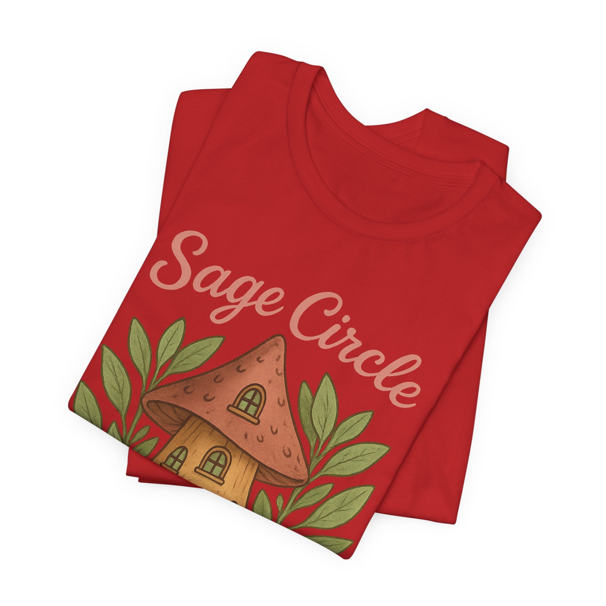 Sage Circle Bestie T-Shirt | Mushroom Cottage Illustration