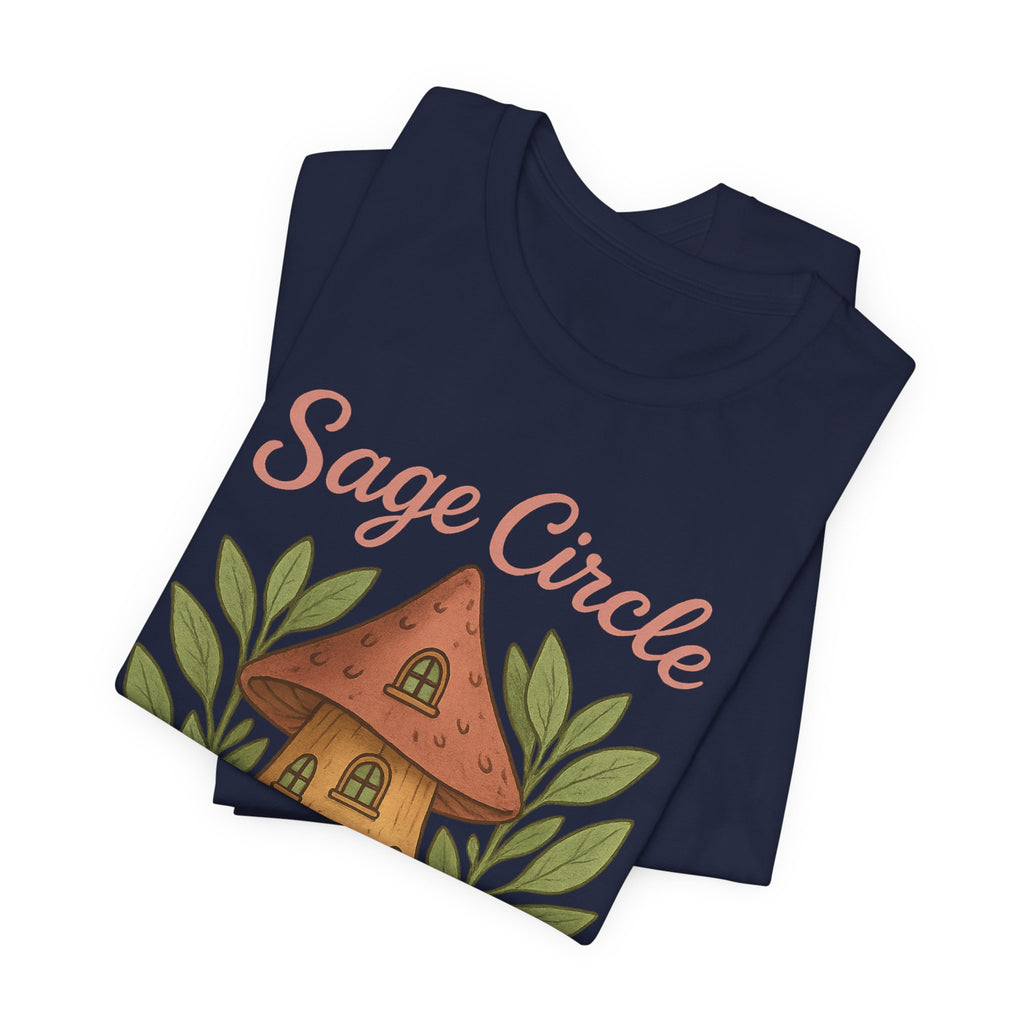 Sage Circle Bestie T-Shirt | Mushroom Cottage Illustration