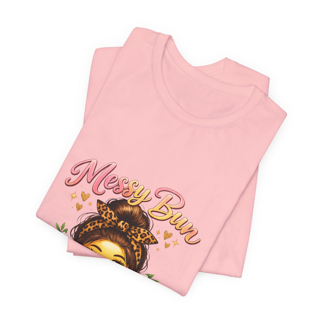 Messy Bun Momma Club Tee | Mom Graphic Shirt, Floral Bun Girl Design