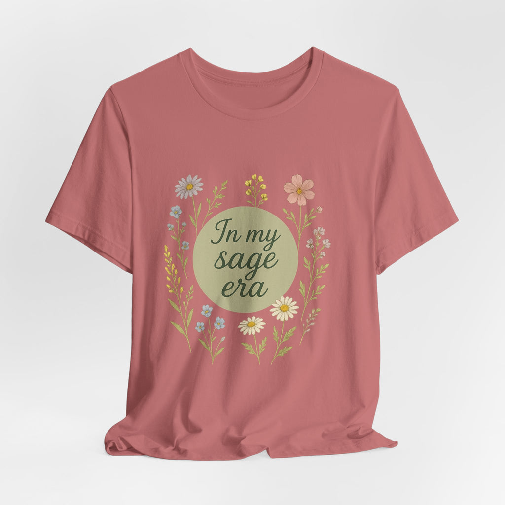 In My Sage Era tee | Floral wreath graphic shirt, botanical typography
