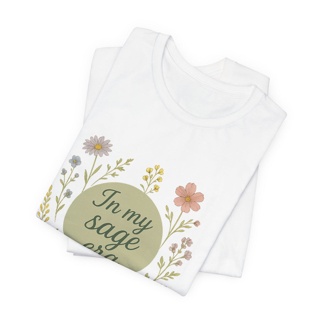 In My Sage Era tee | Floral wreath graphic shirt, botanical typography