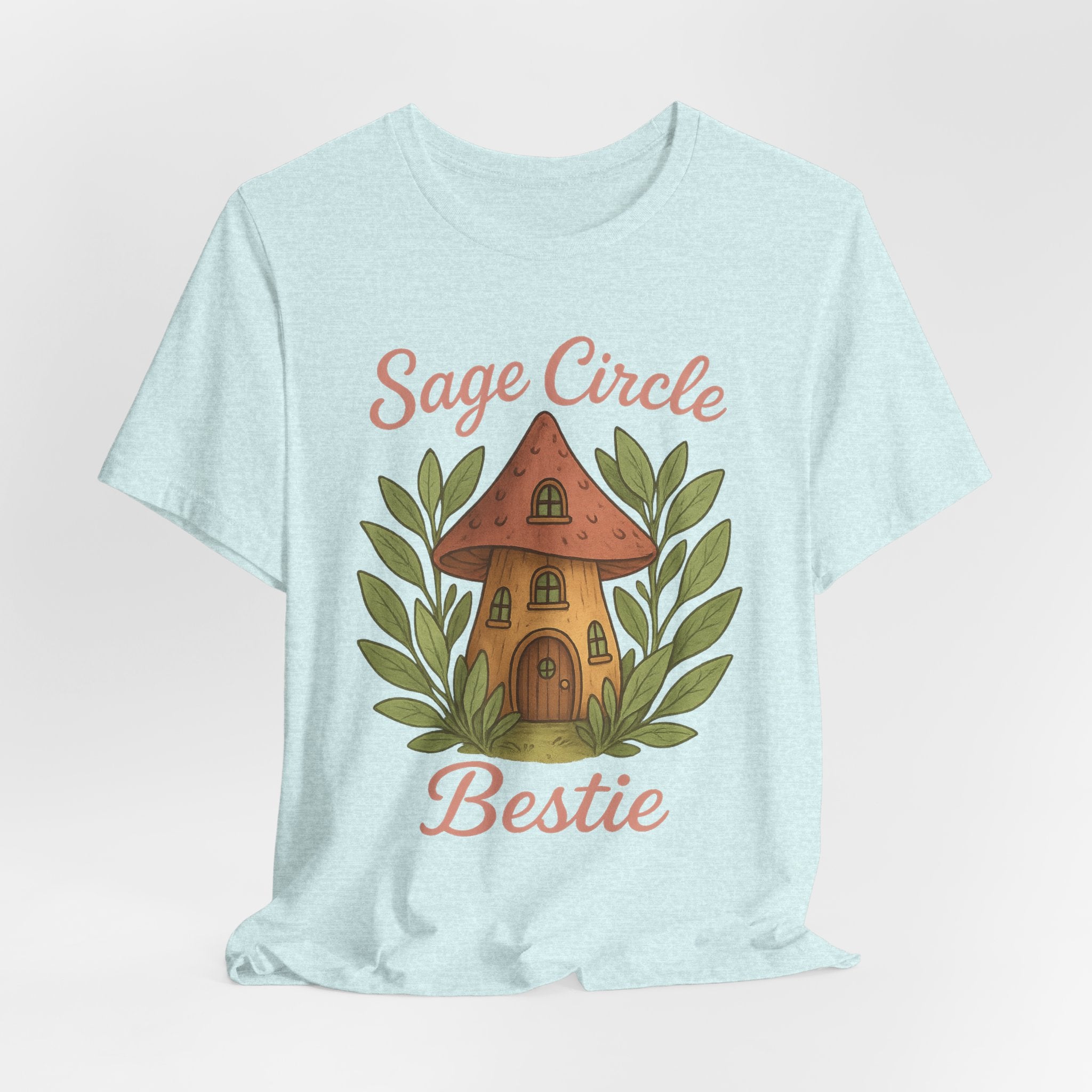 Sage Circle Bestie T-Shirt | Mushroom Cottage Illustration