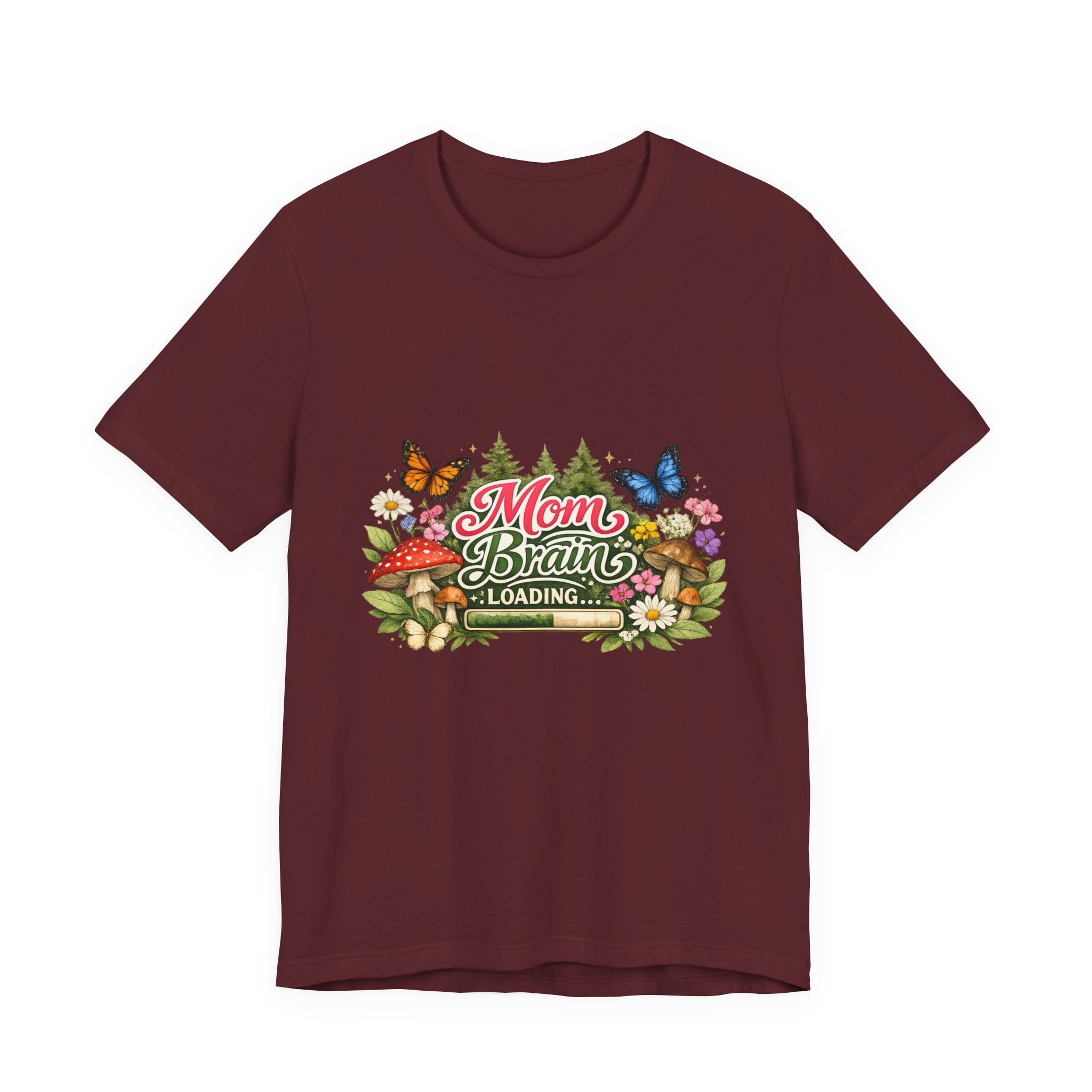 Mom Brain Loading T-Shirt | Floral Butterflies Mom Tee