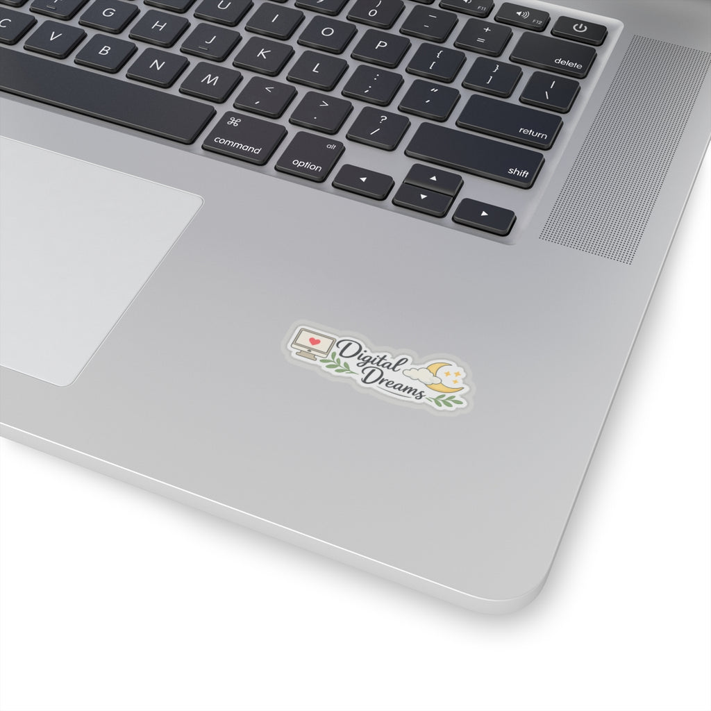 Digital Dreams sticker | Laptop decal, moon and computer illustration