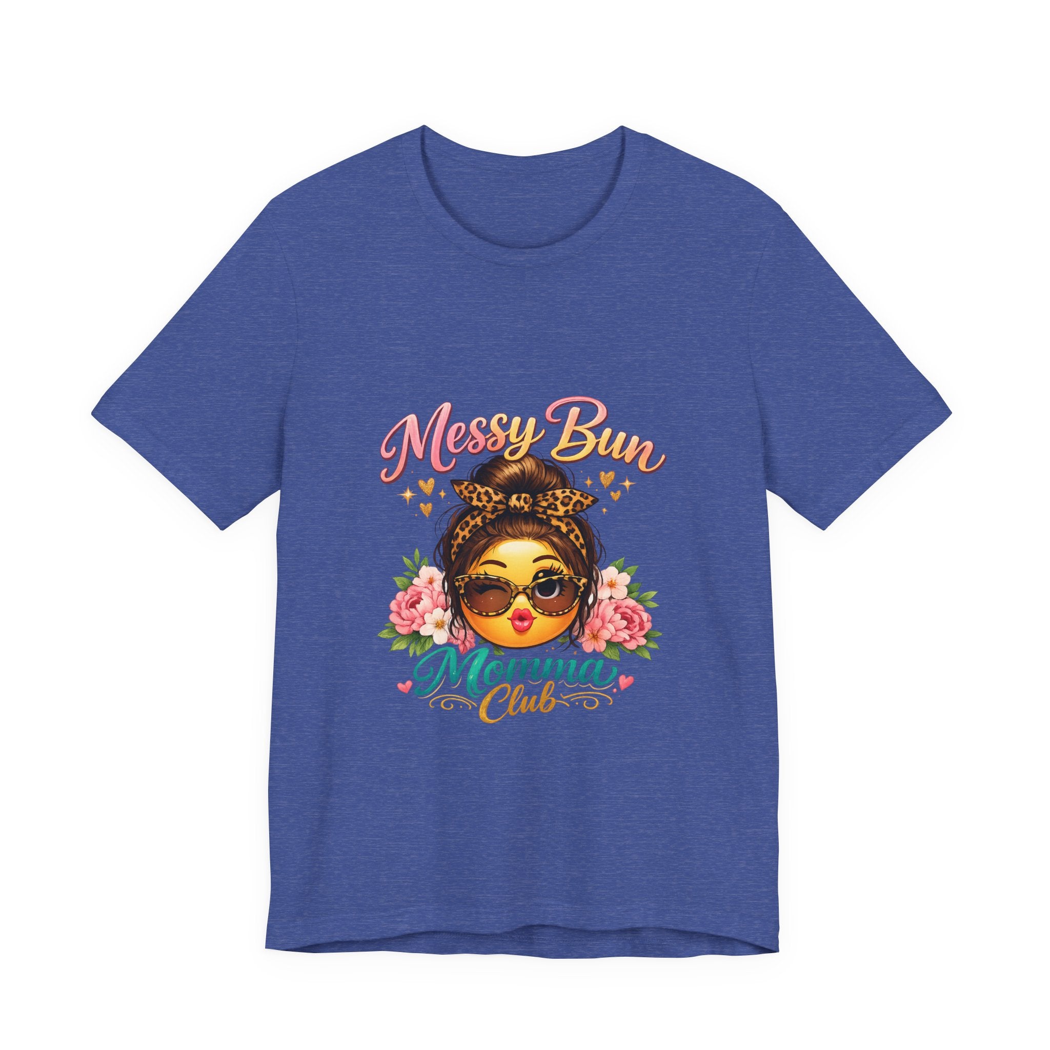 Messy Bun Momma Club Tee | Mom Graphic Shirt, Floral Bun Girl Design