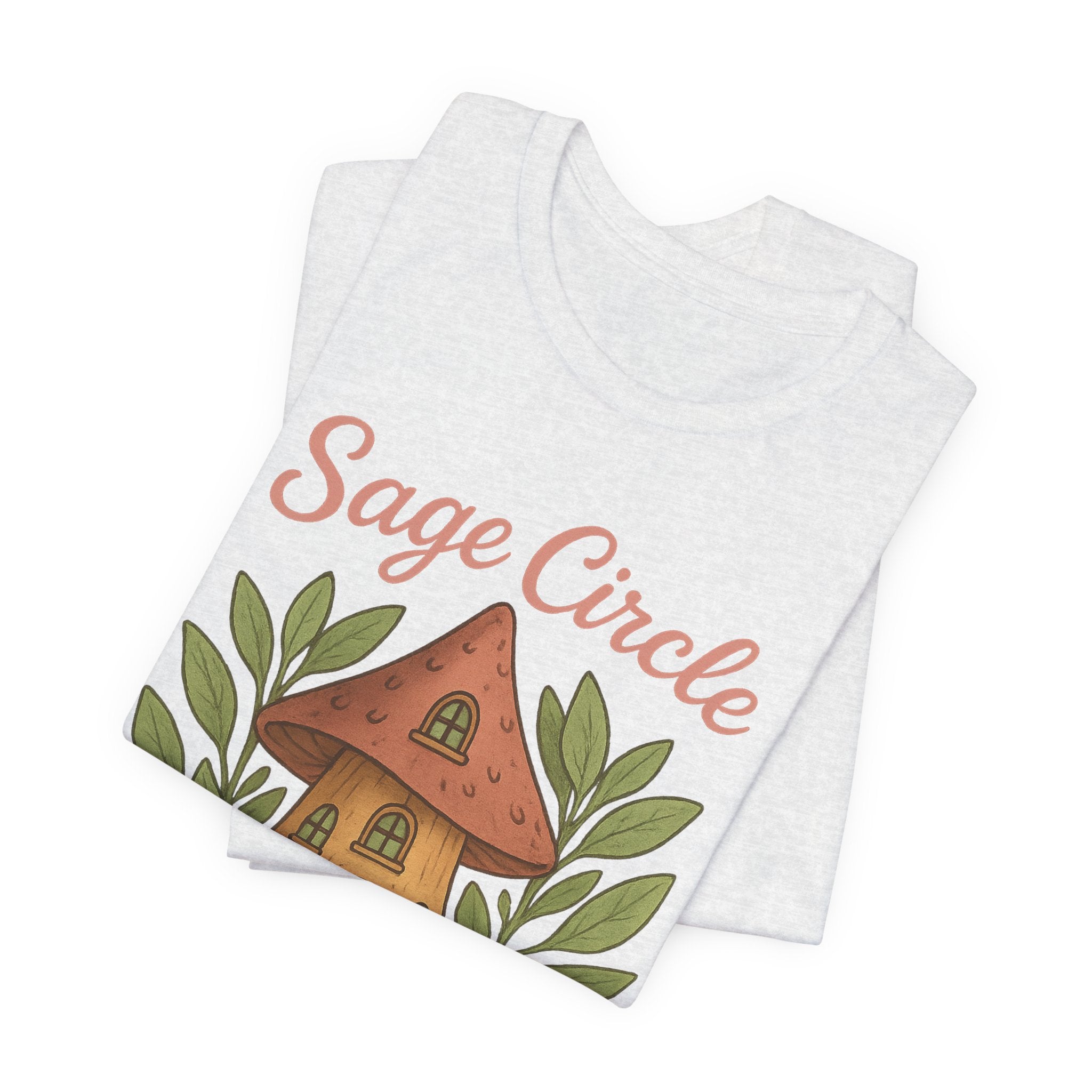 Sage Circle Bestie T-Shirt | Mushroom Cottage Illustration