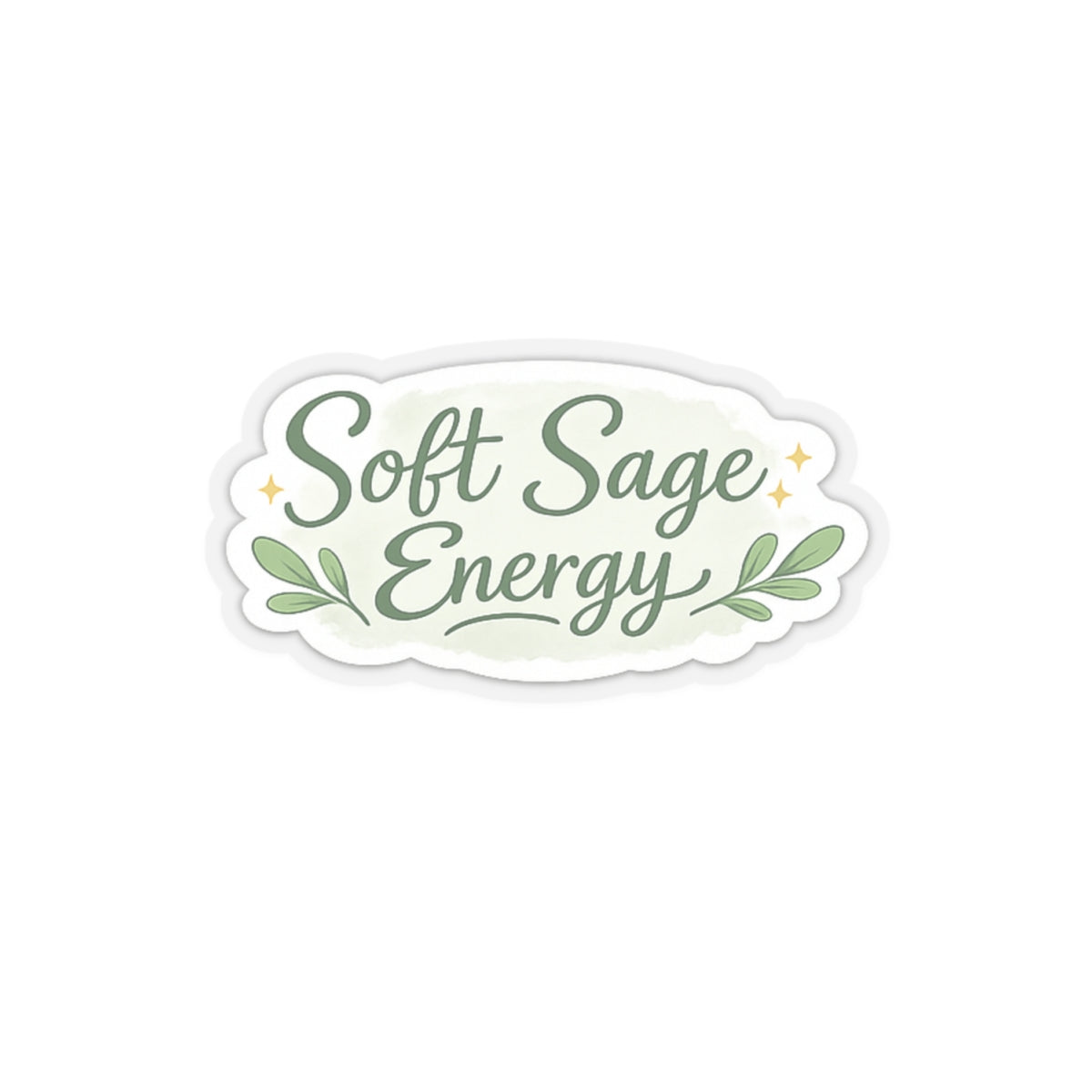Soft Sage Energy Sticker | Kiss-Cut vinyl decal, calming botanical design
