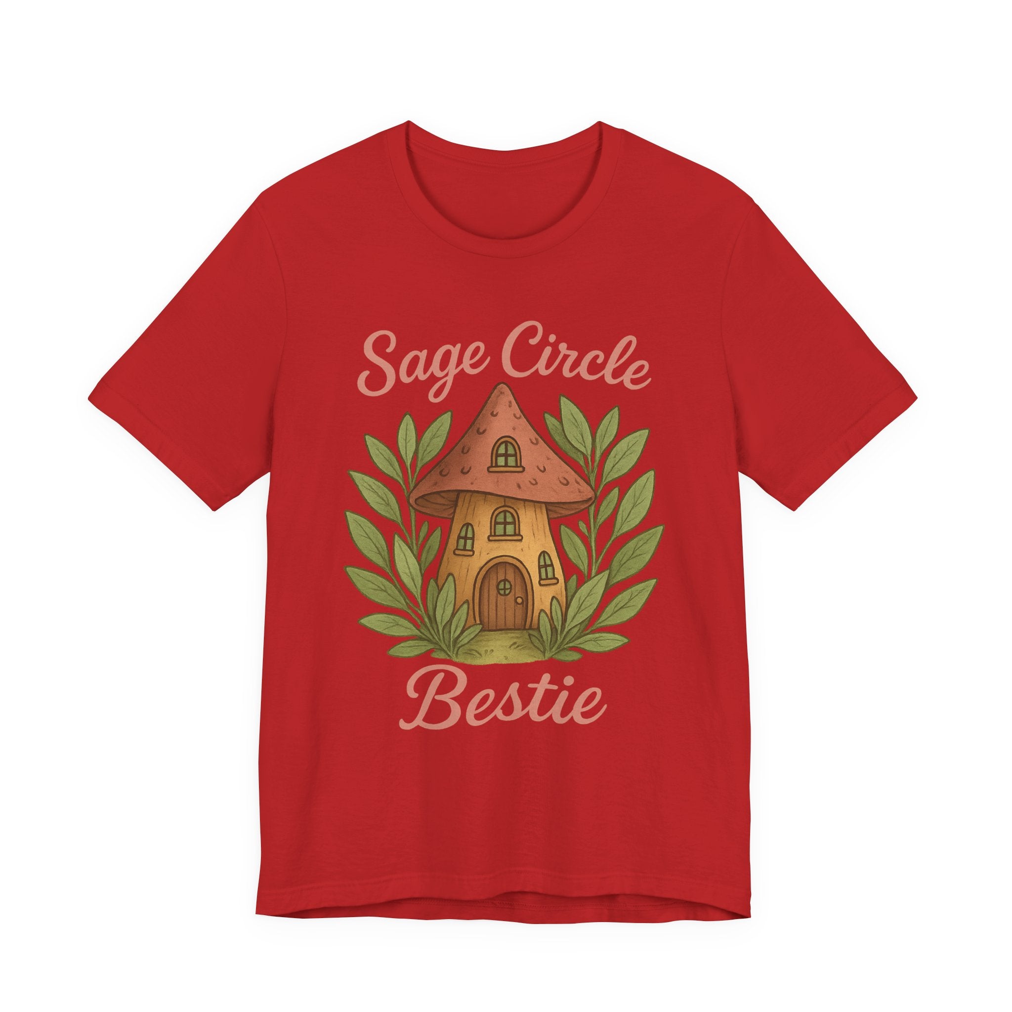 Sage Circle Bestie T-Shirt | Mushroom Cottage Illustration