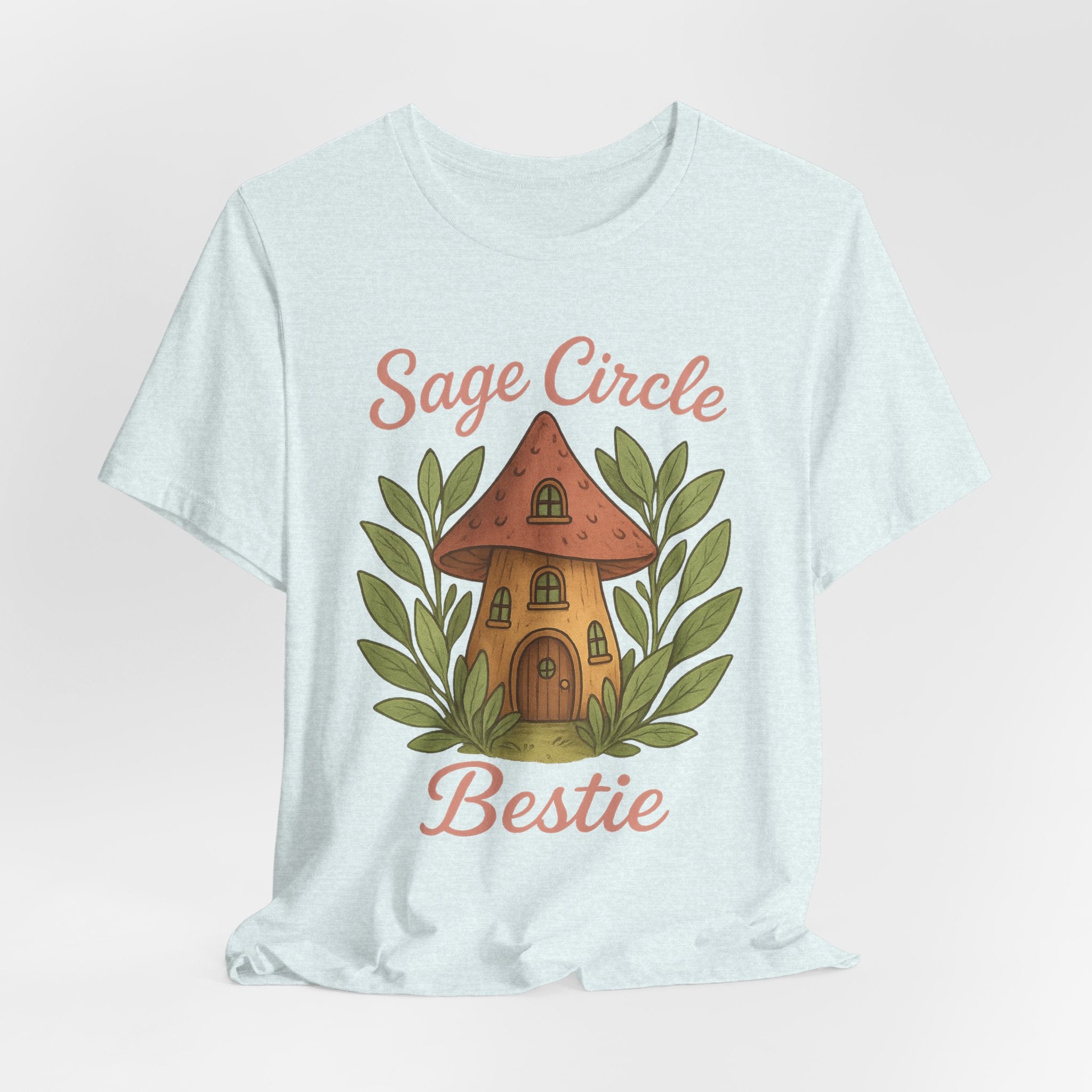 Sage Circle Bestie T-Shirt | Mushroom Cottage Illustration