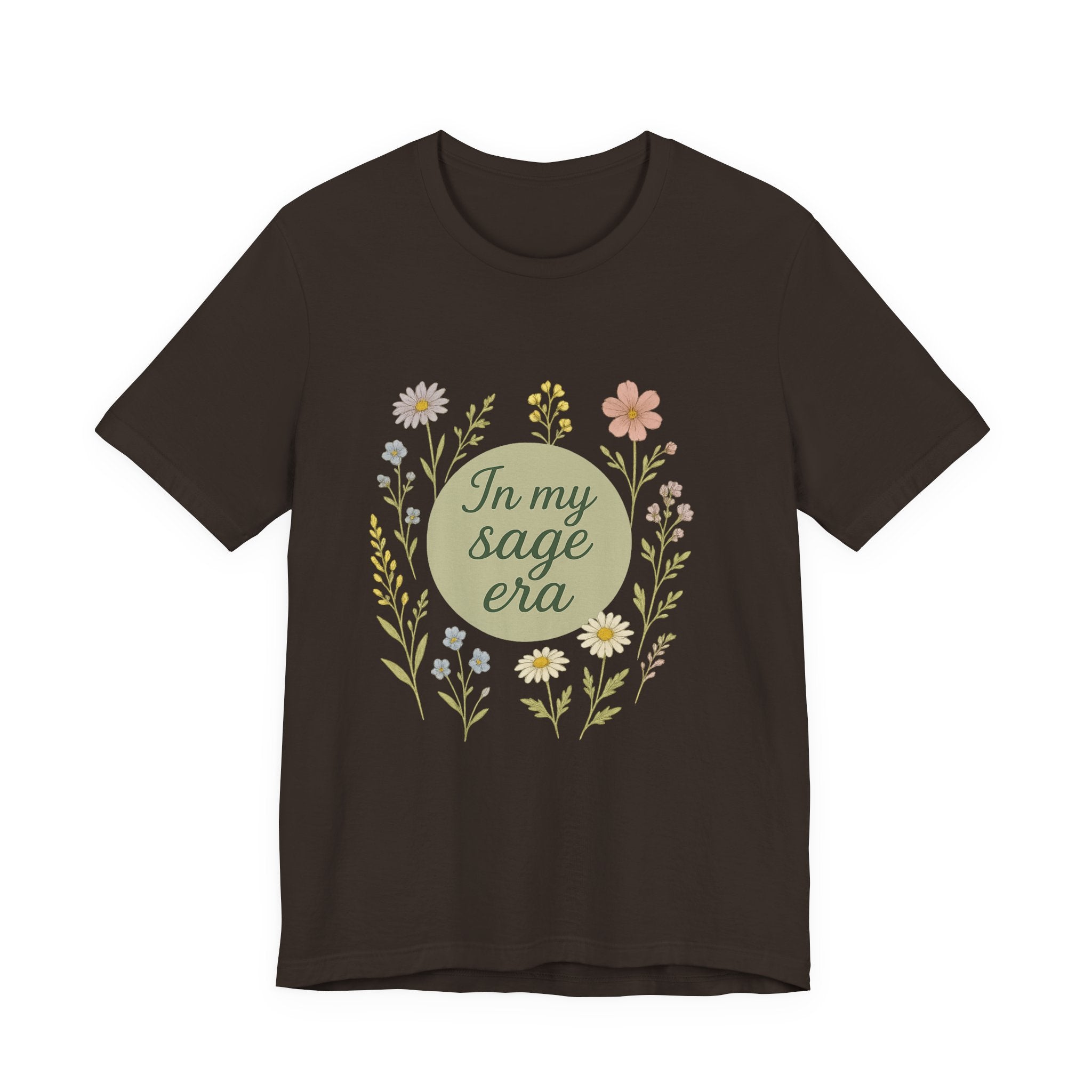 In My Sage Era tee | Floral wreath graphic shirt, botanical typography