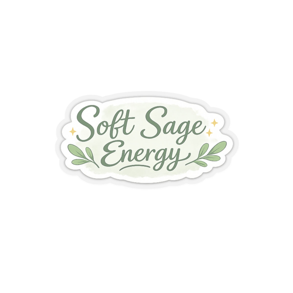 Soft Sage Energy Sticker | Kiss-Cut vinyl decal, calming botanical design