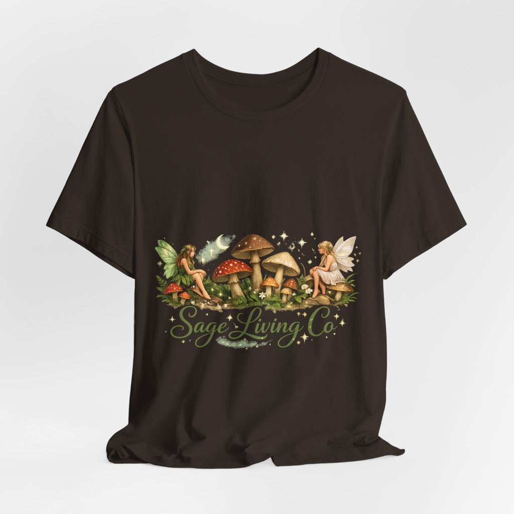 Mushroom Fairy Garden Tee | Sage Living Co. forest floral illustration
