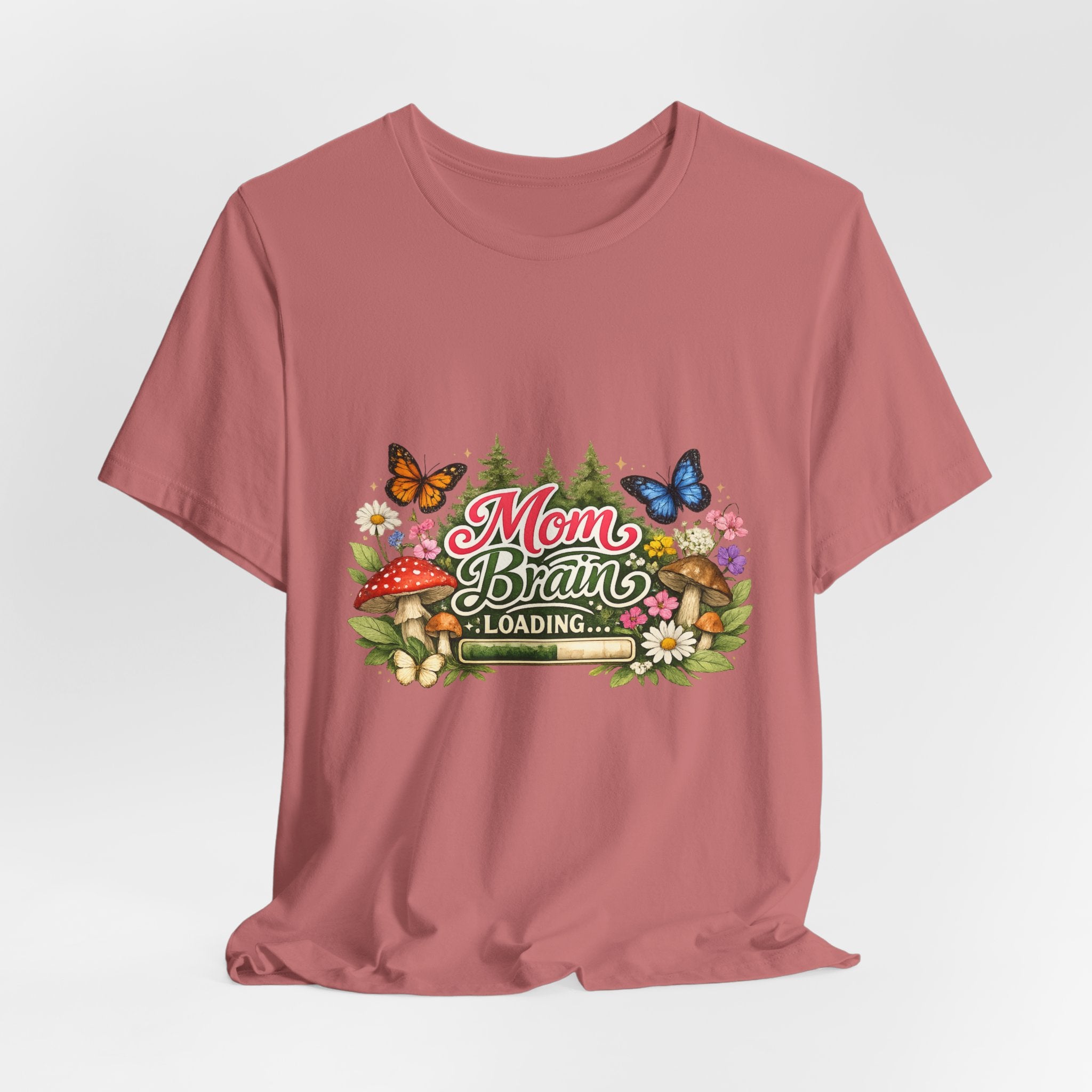 Mom Brain Loading T-Shirt | Floral Butterflies Mom Tee