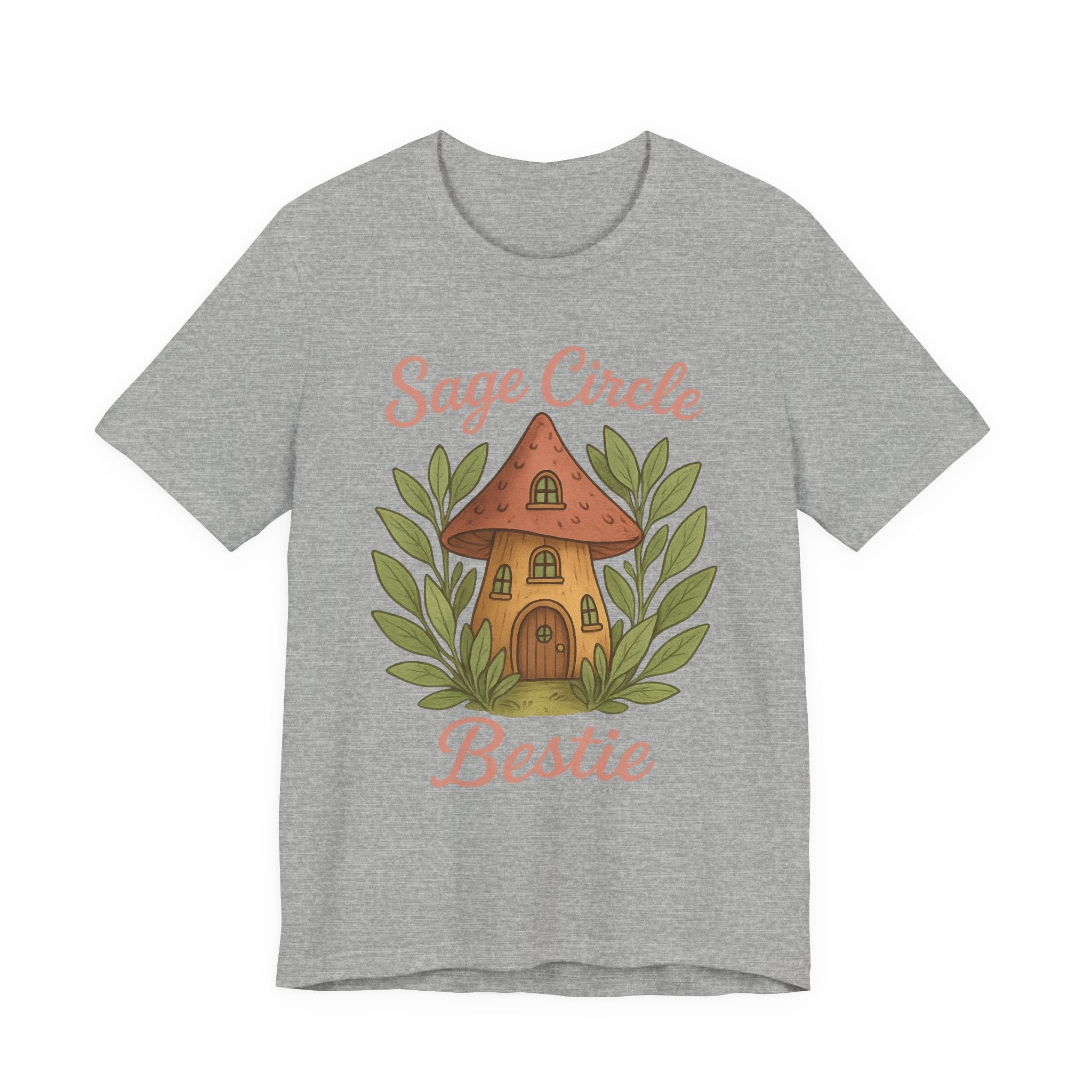 Sage Circle Bestie T-Shirt | Mushroom Cottage Illustration