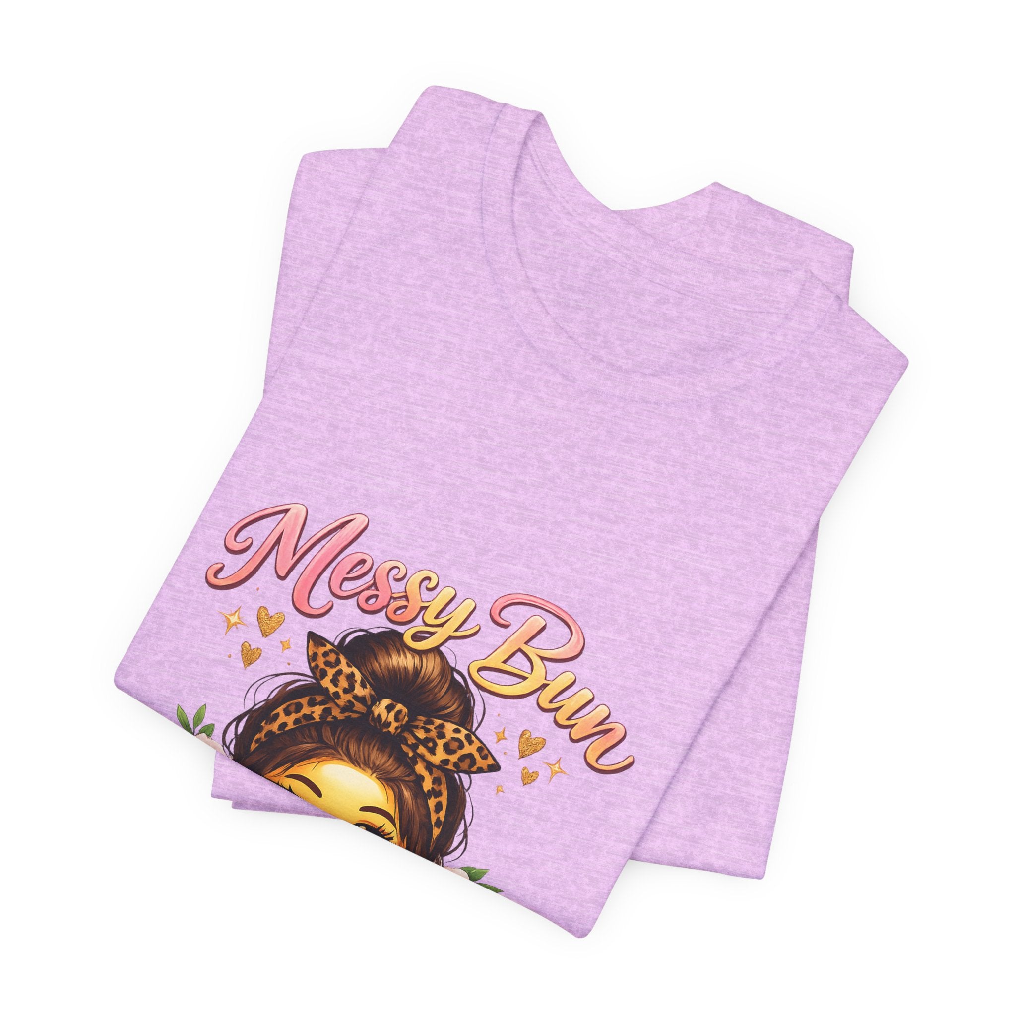 Messy Bun Momma Club Tee | Mom Graphic Shirt, Floral Bun Girl Design