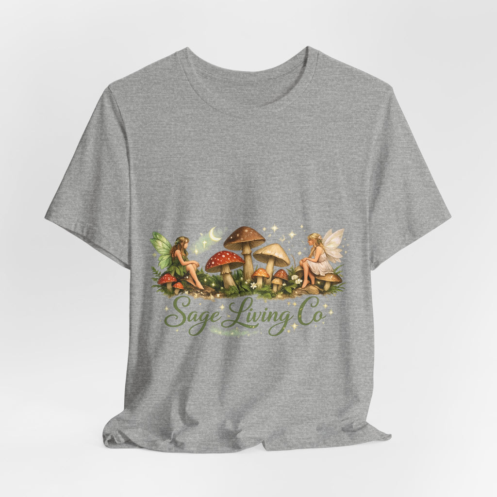 Mushroom Fairy Garden Tee | Sage Living Co. forest floral illustration