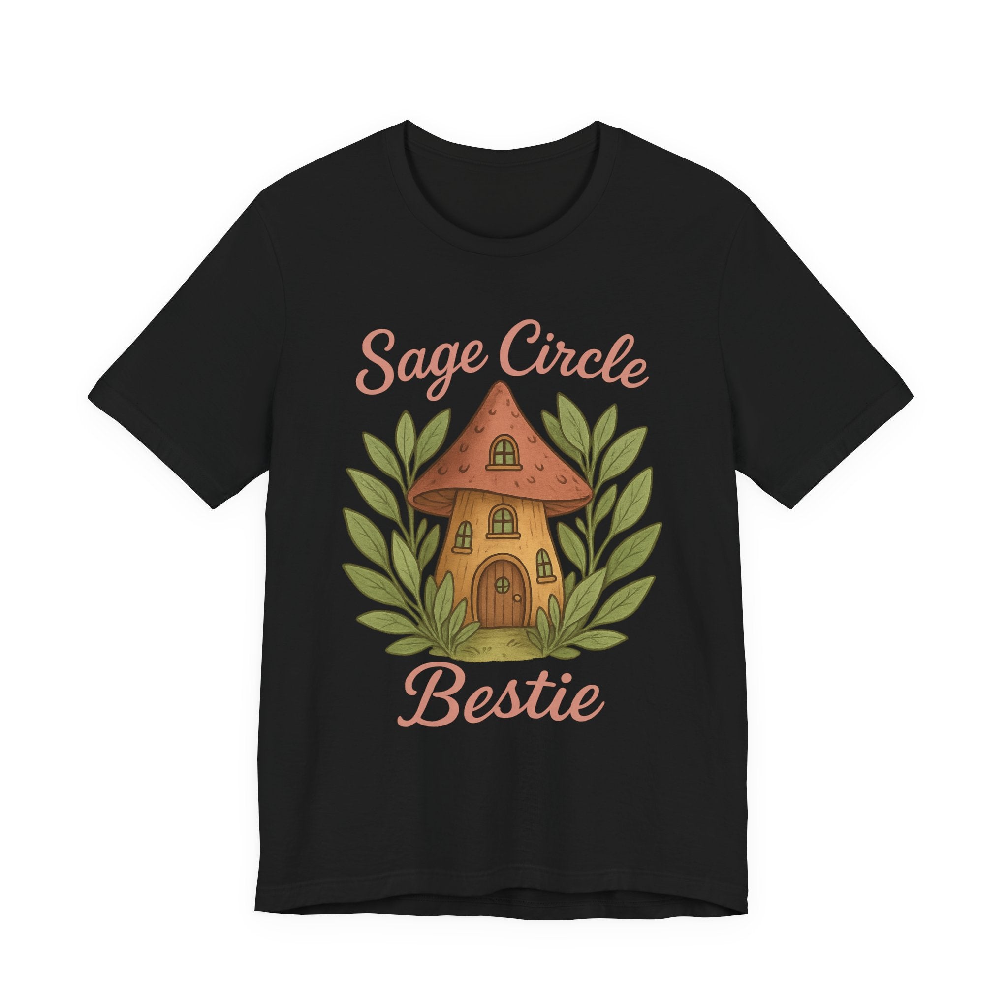 Sage Circle Bestie T-Shirt | Mushroom Cottage Illustration