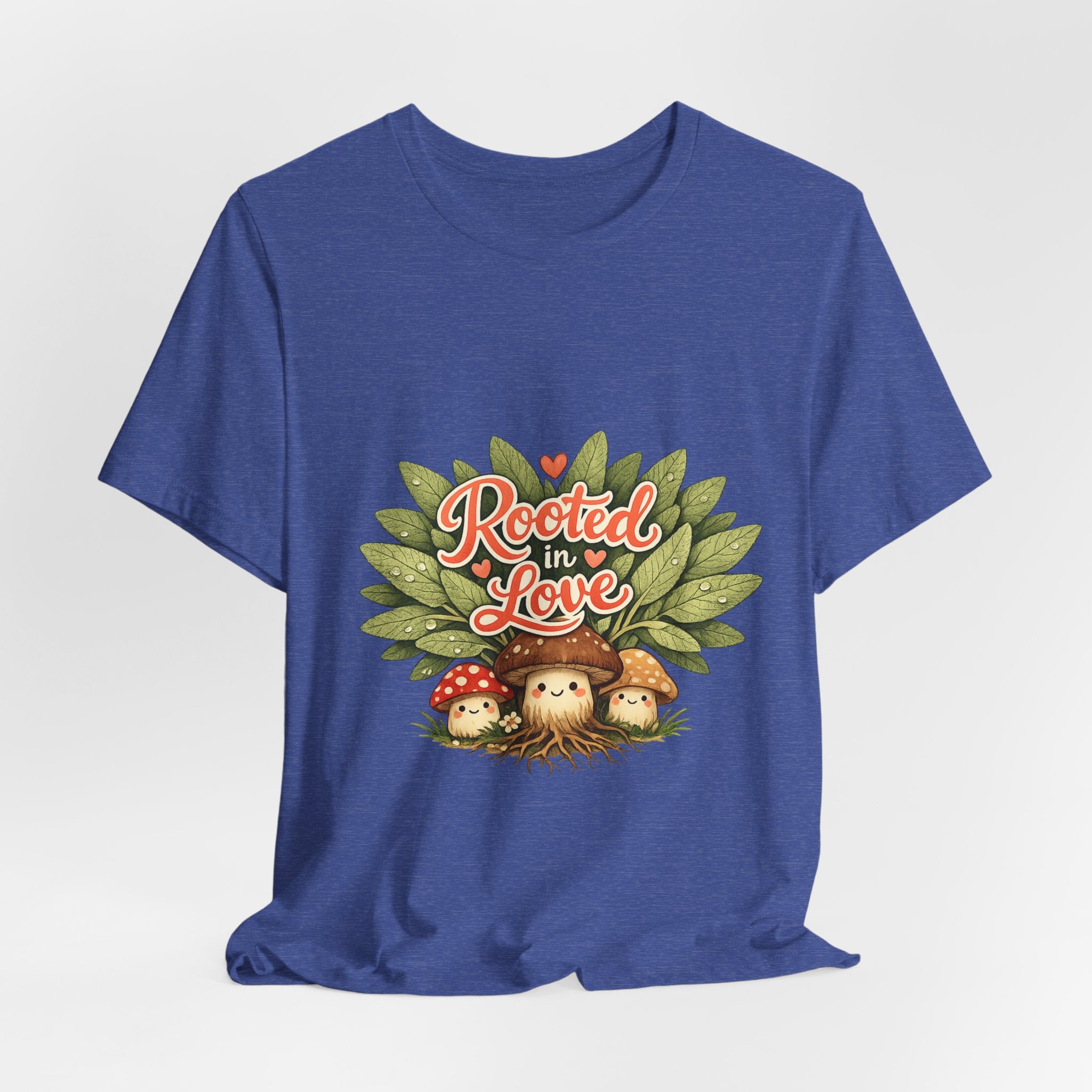 Rooted in Love mushroom family T-Shirt | Nature woodland graphic tee