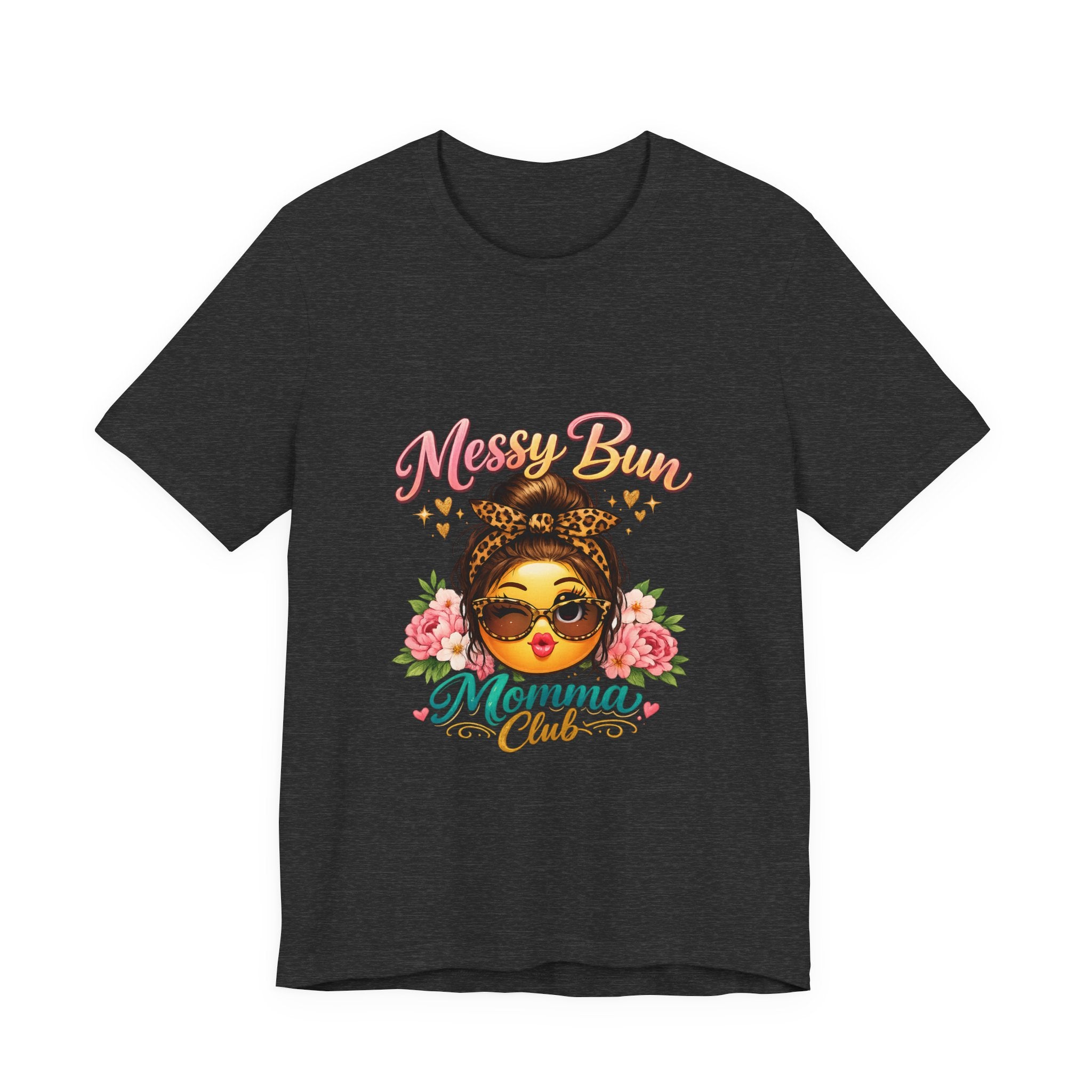 Messy Bun Momma Club Tee | Mom Graphic Shirt, Floral Bun Girl Design