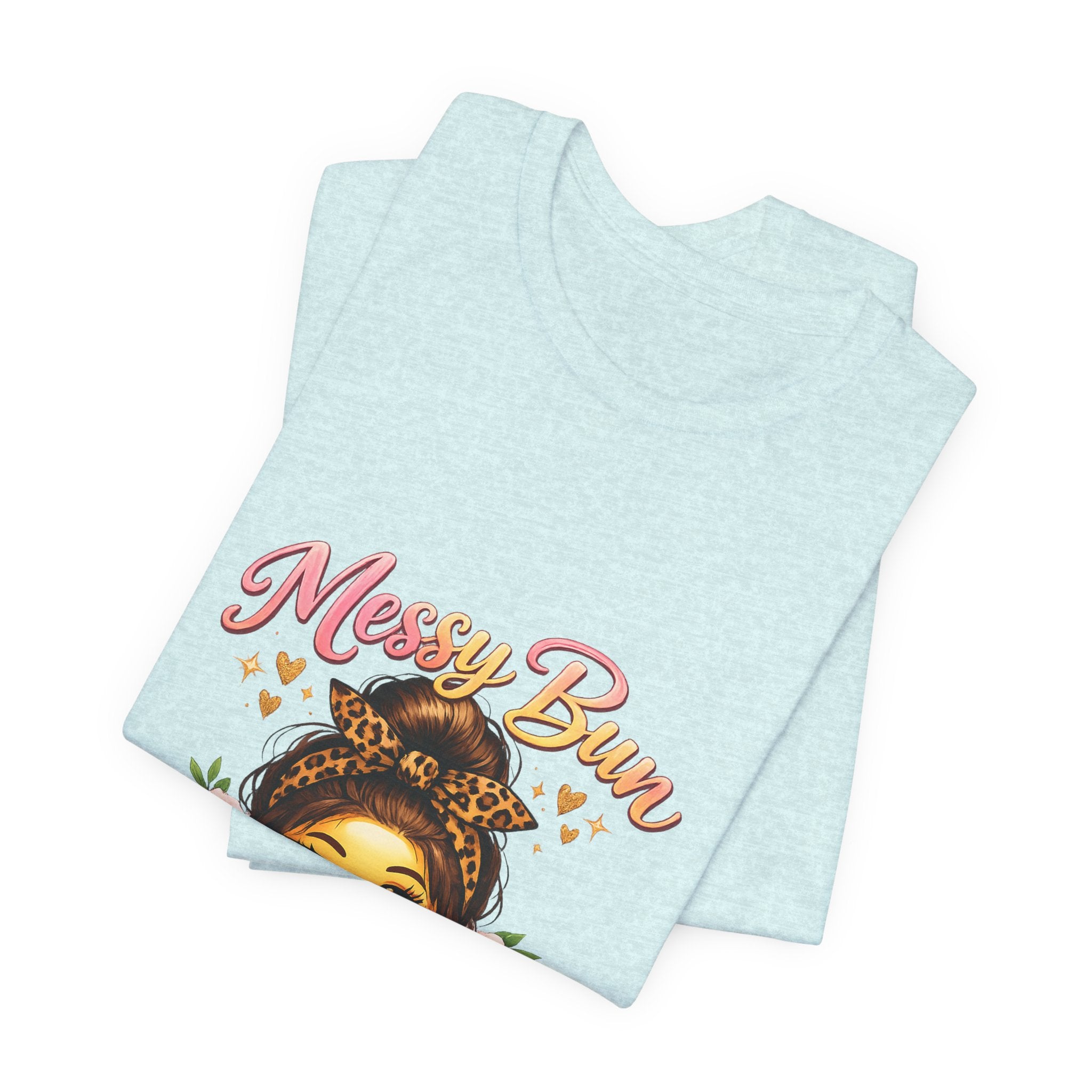 Messy Bun Momma Club Tee | Mom Graphic Shirt, Floral Bun Girl Design