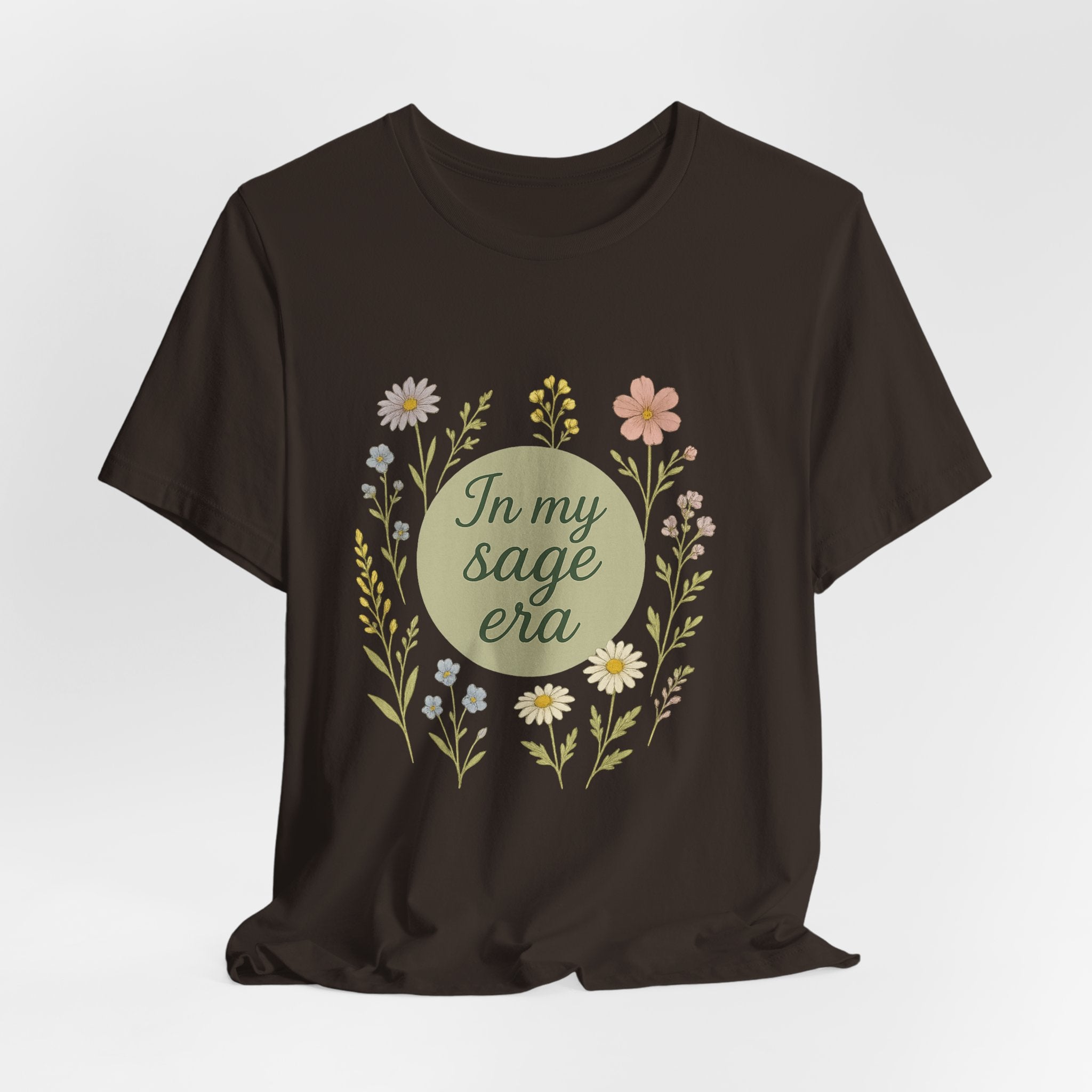 In My Sage Era tee | Floral wreath graphic shirt, botanical typography