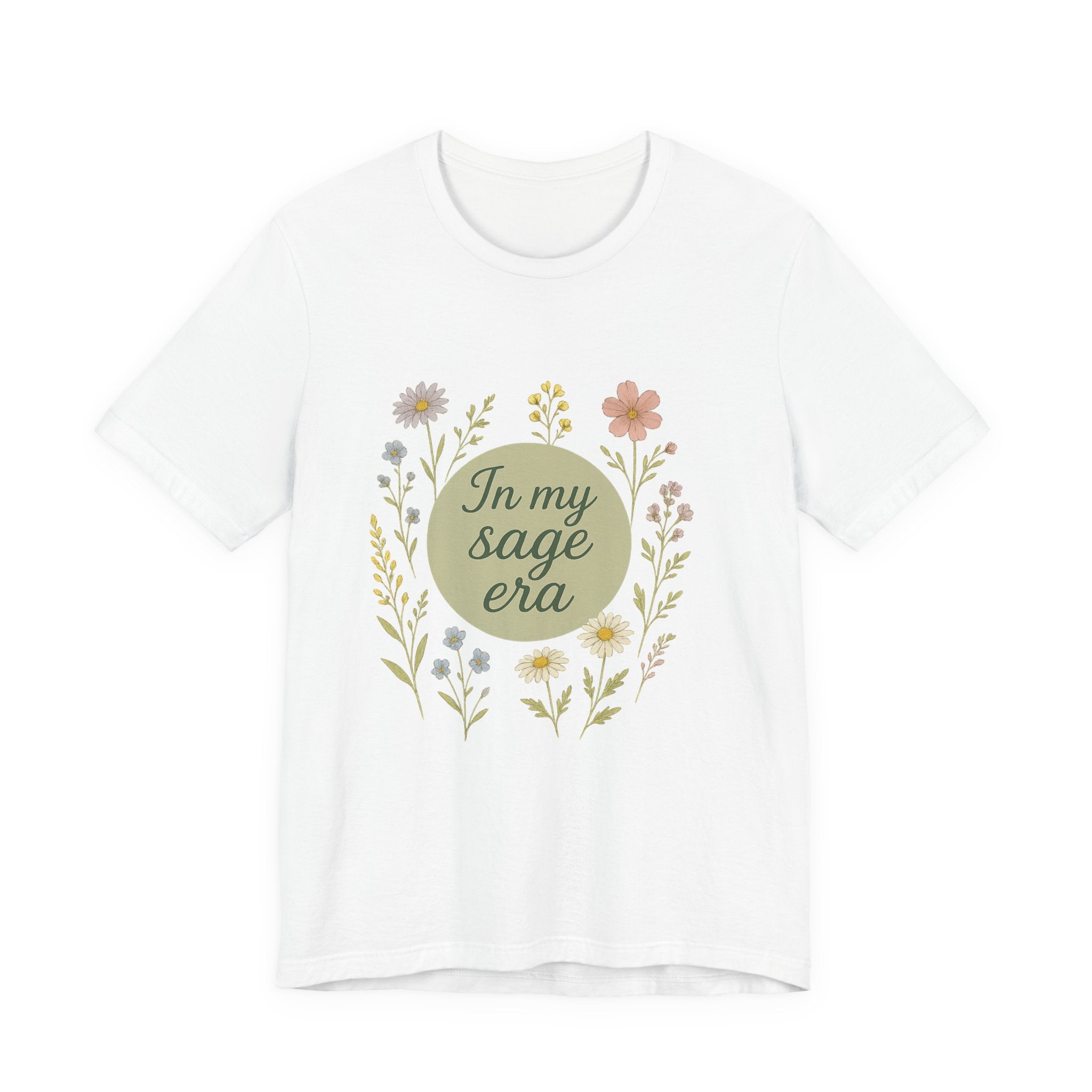 In My Sage Era tee | Floral wreath graphic shirt, botanical typography