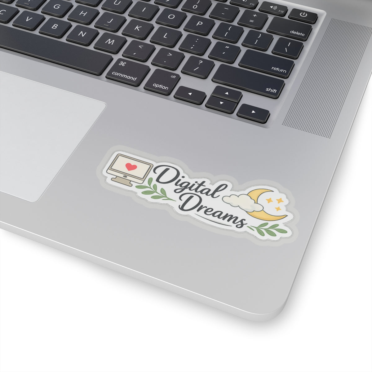 Digital Dreams sticker | Laptop decal, moon and computer illustration