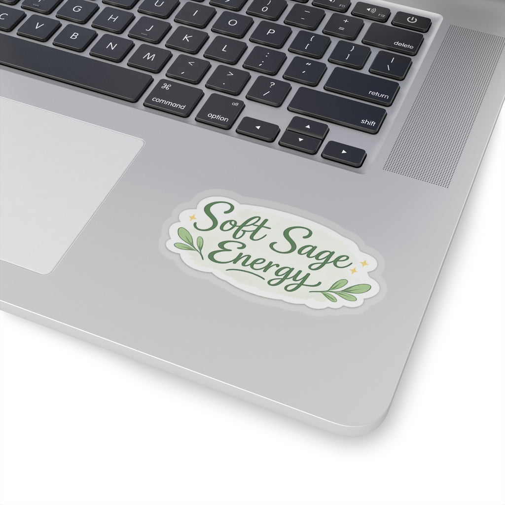 Soft Sage Energy Sticker | Kiss-Cut vinyl decal, calming botanical design