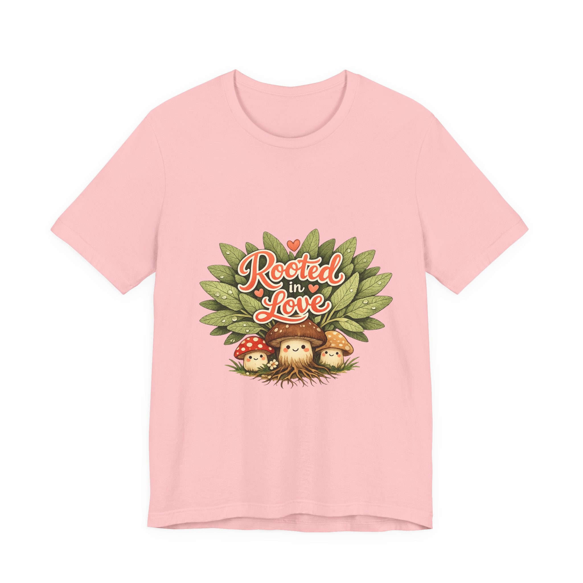 Rooted in Love mushroom family T-Shirt | Nature woodland graphic tee