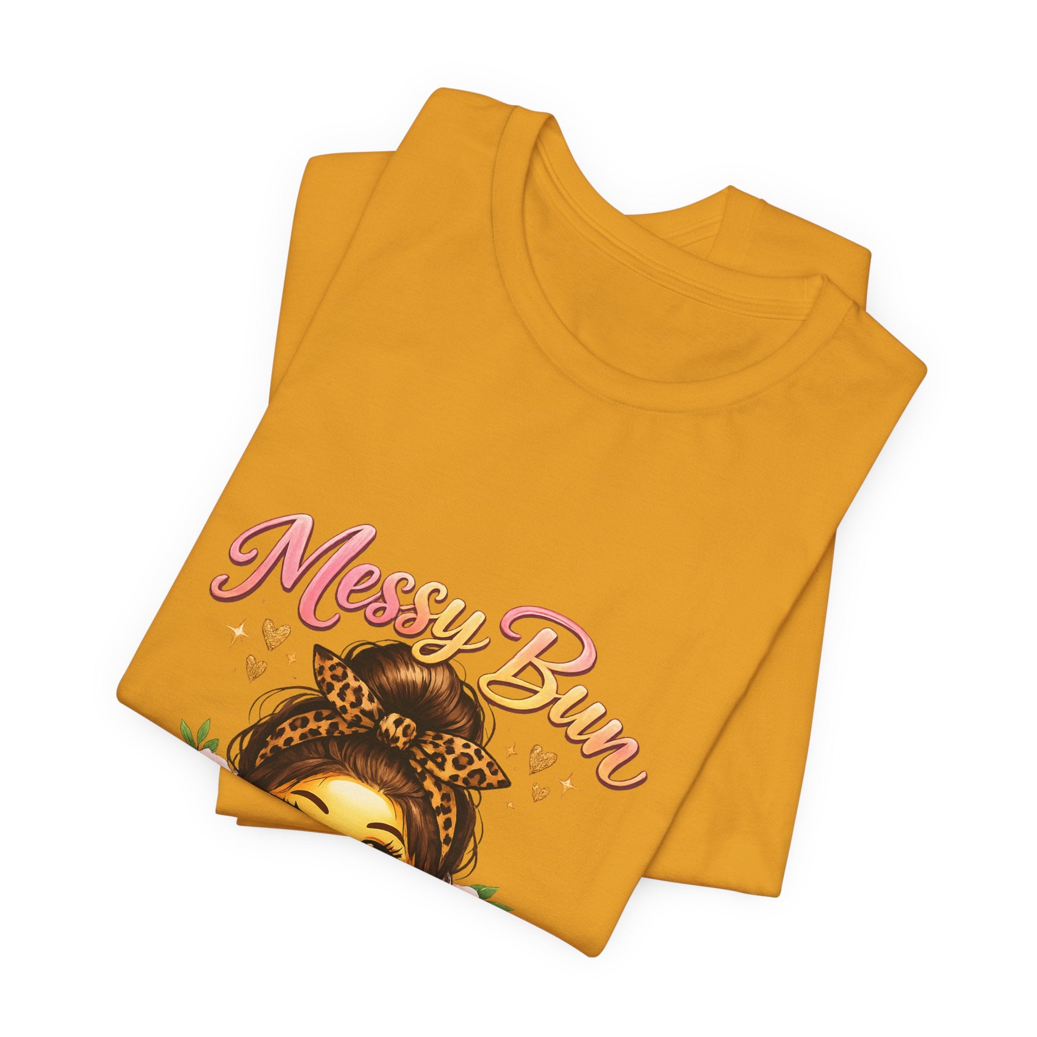 Messy Bun Momma Club Tee | Mom Graphic Shirt, Floral Bun Girl Design