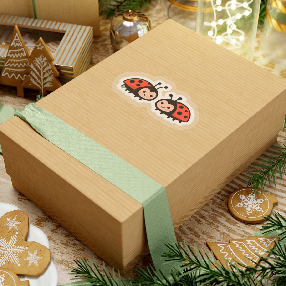 Cute Pair of Ladybugs Sticker | Kiss-Cut Sticker