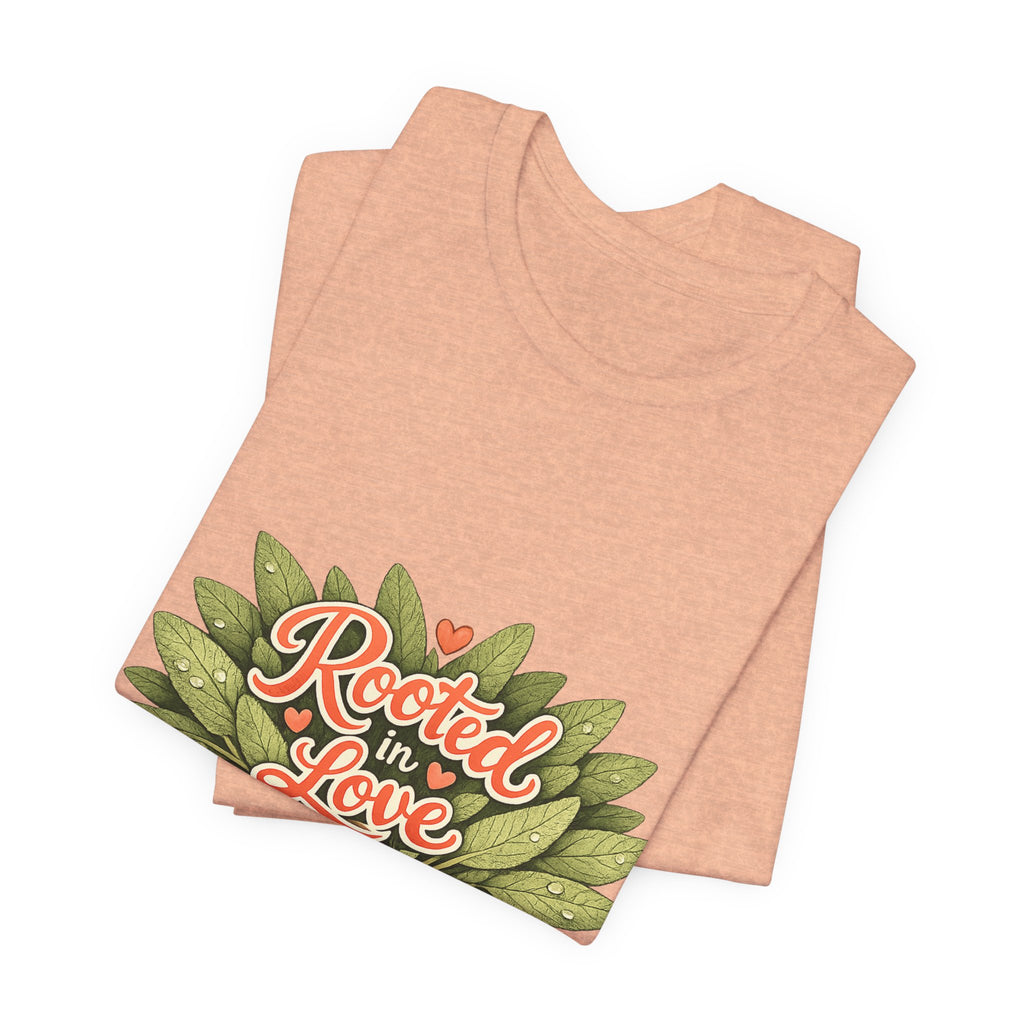 Rooted in Love mushroom family T-Shirt | Nature woodland graphic tee