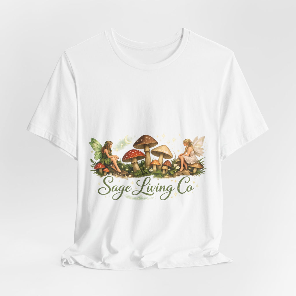 Mushroom Fairy Garden Tee | Sage Living Co. forest floral illustration