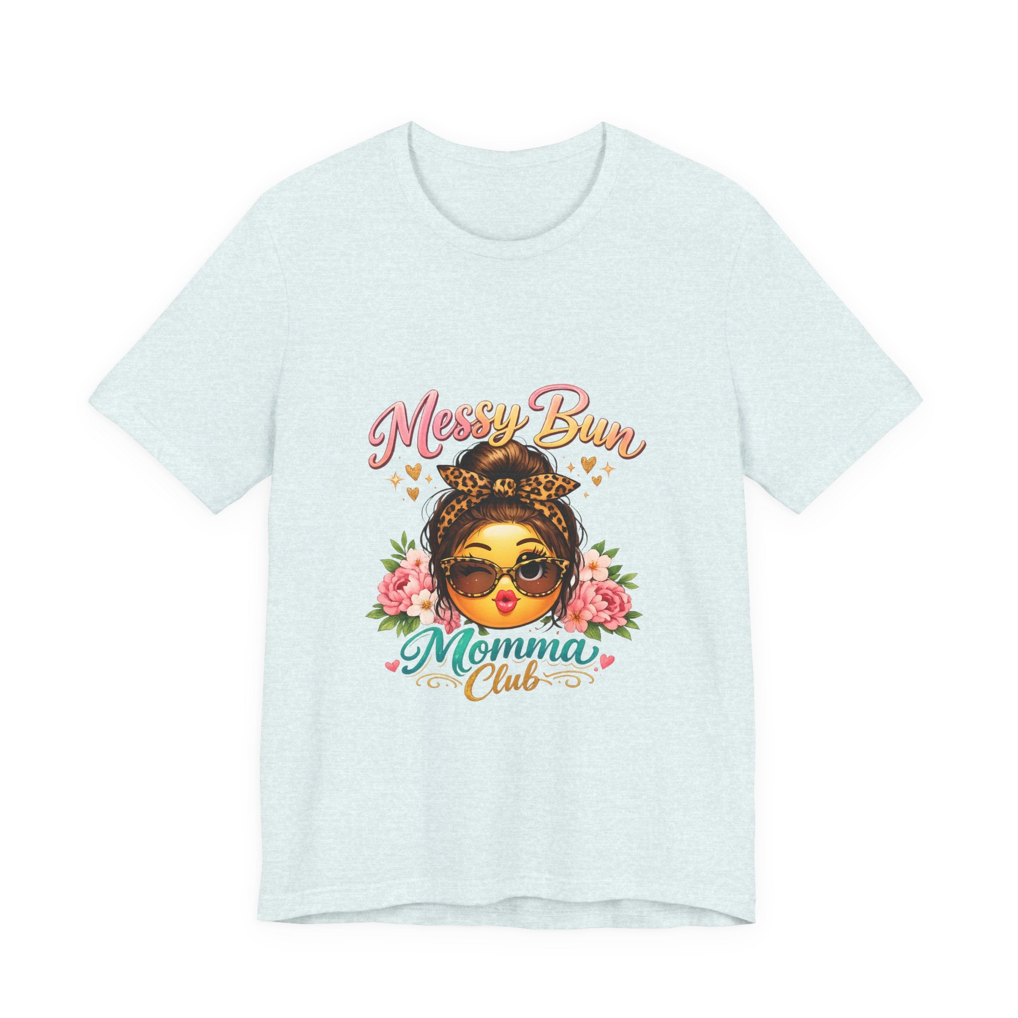 Messy Bun Momma Club Tee | Mom Graphic Shirt, Floral Bun Girl Design