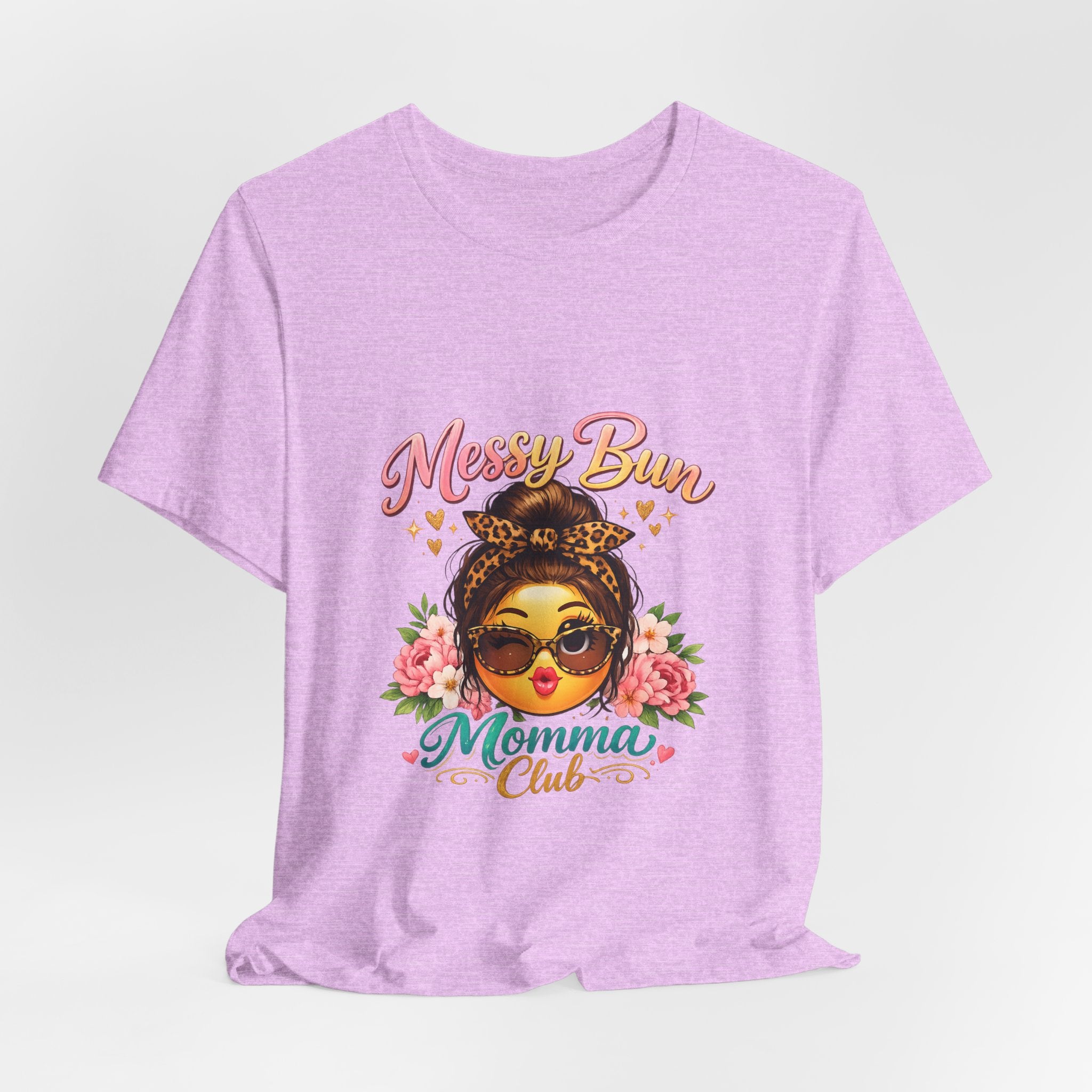 Messy Bun Momma Club Tee | Mom Graphic Shirt, Floral Bun Girl Design