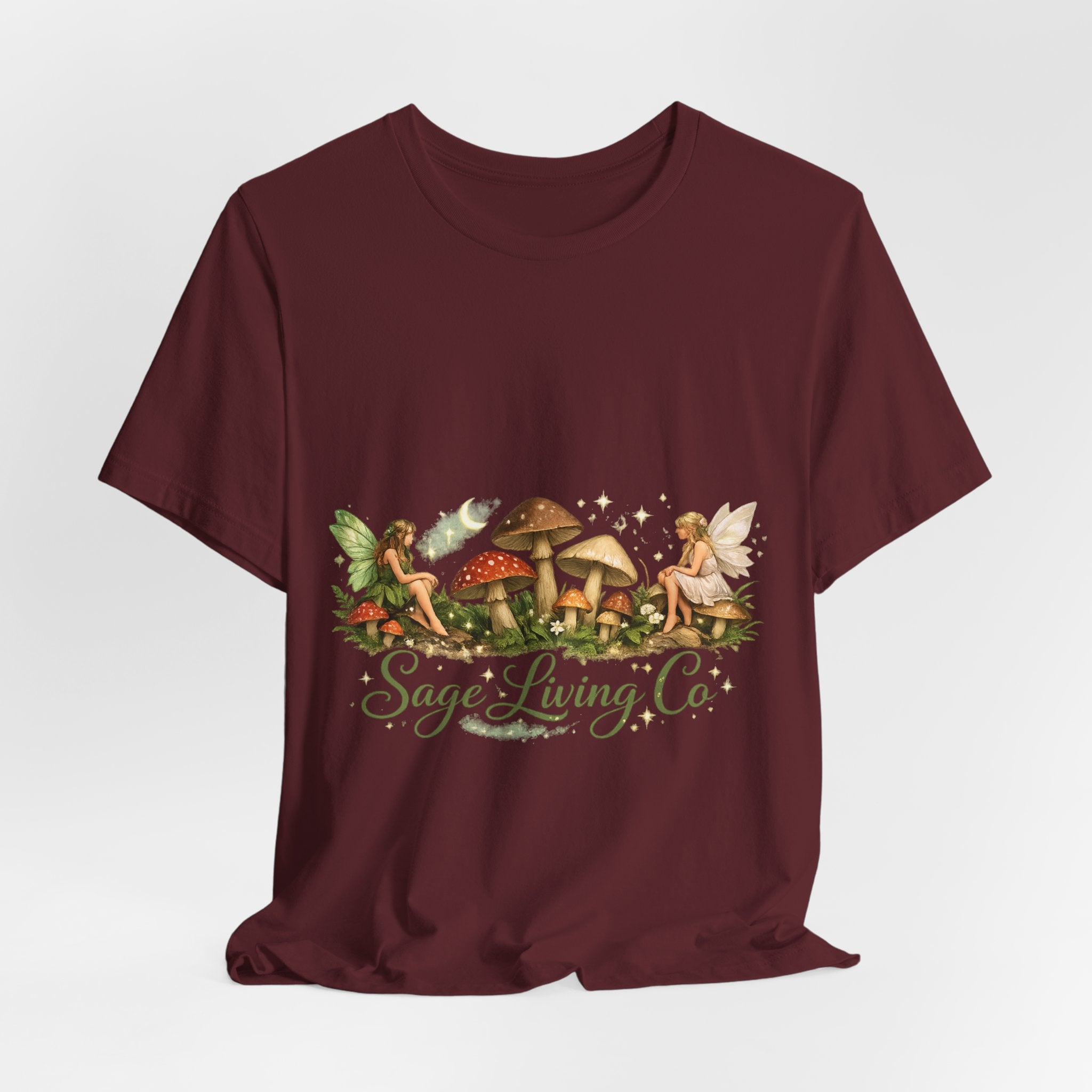 Mushroom Fairy Garden Tee | Sage Living Co. forest floral illustration