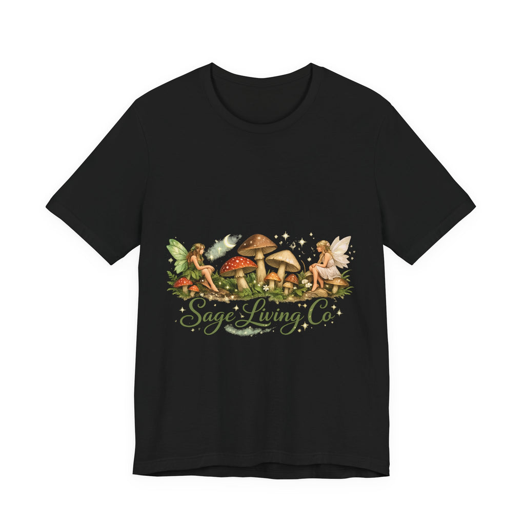 Mushroom Fairy Garden Tee | Sage Living Co. forest floral illustration
