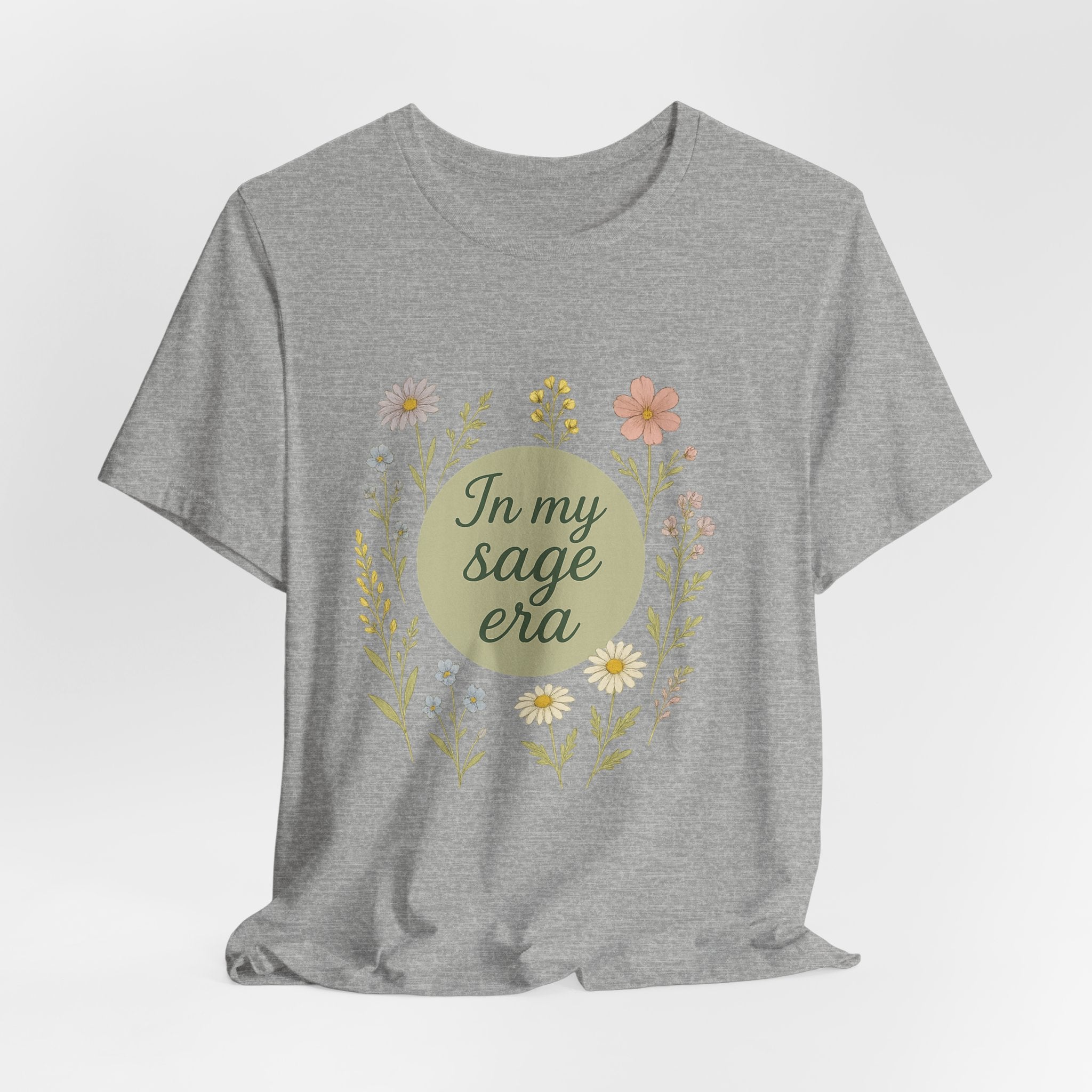 In My Sage Era tee | Floral wreath graphic shirt, botanical typography