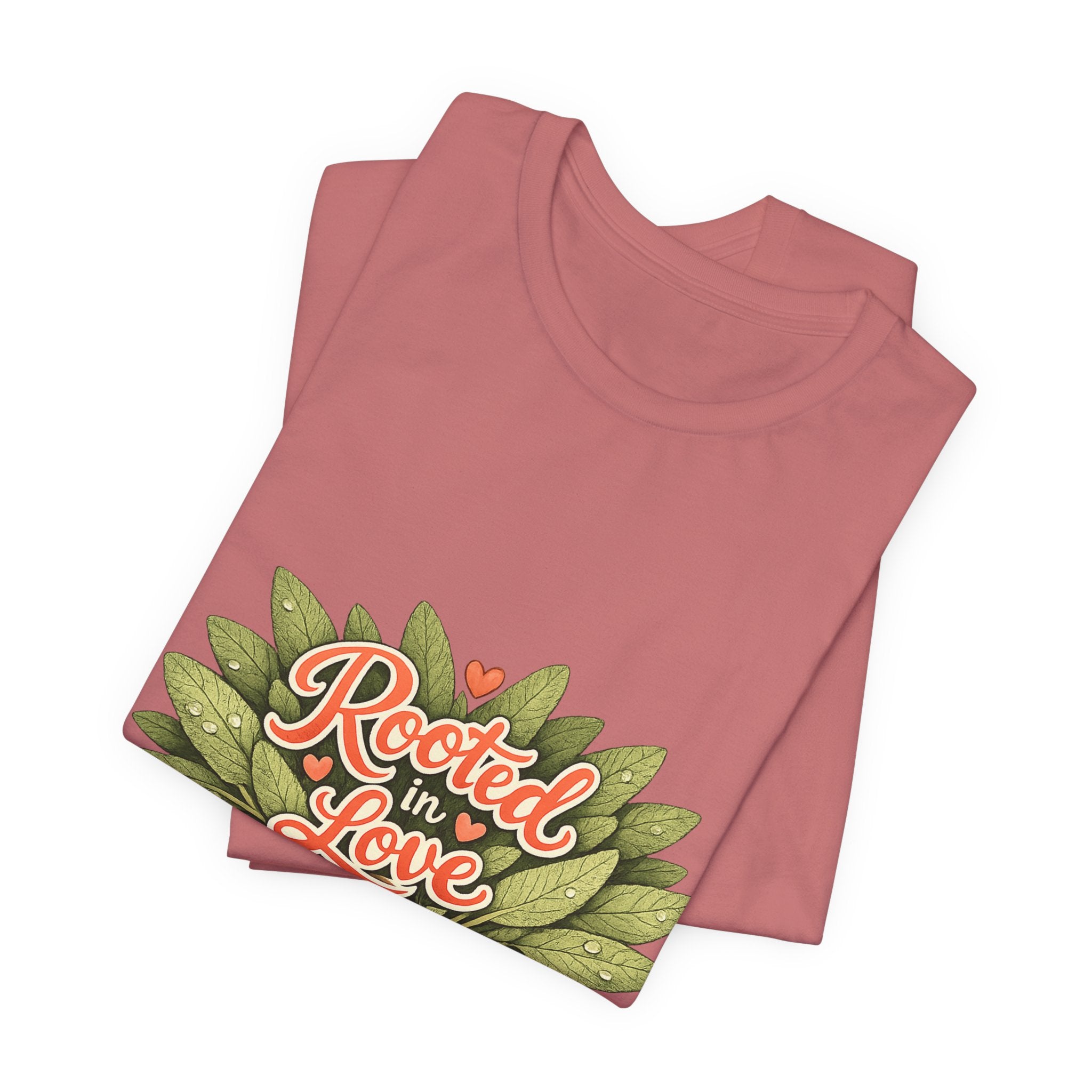 Rooted in Love mushroom family T-Shirt | Nature woodland graphic tee