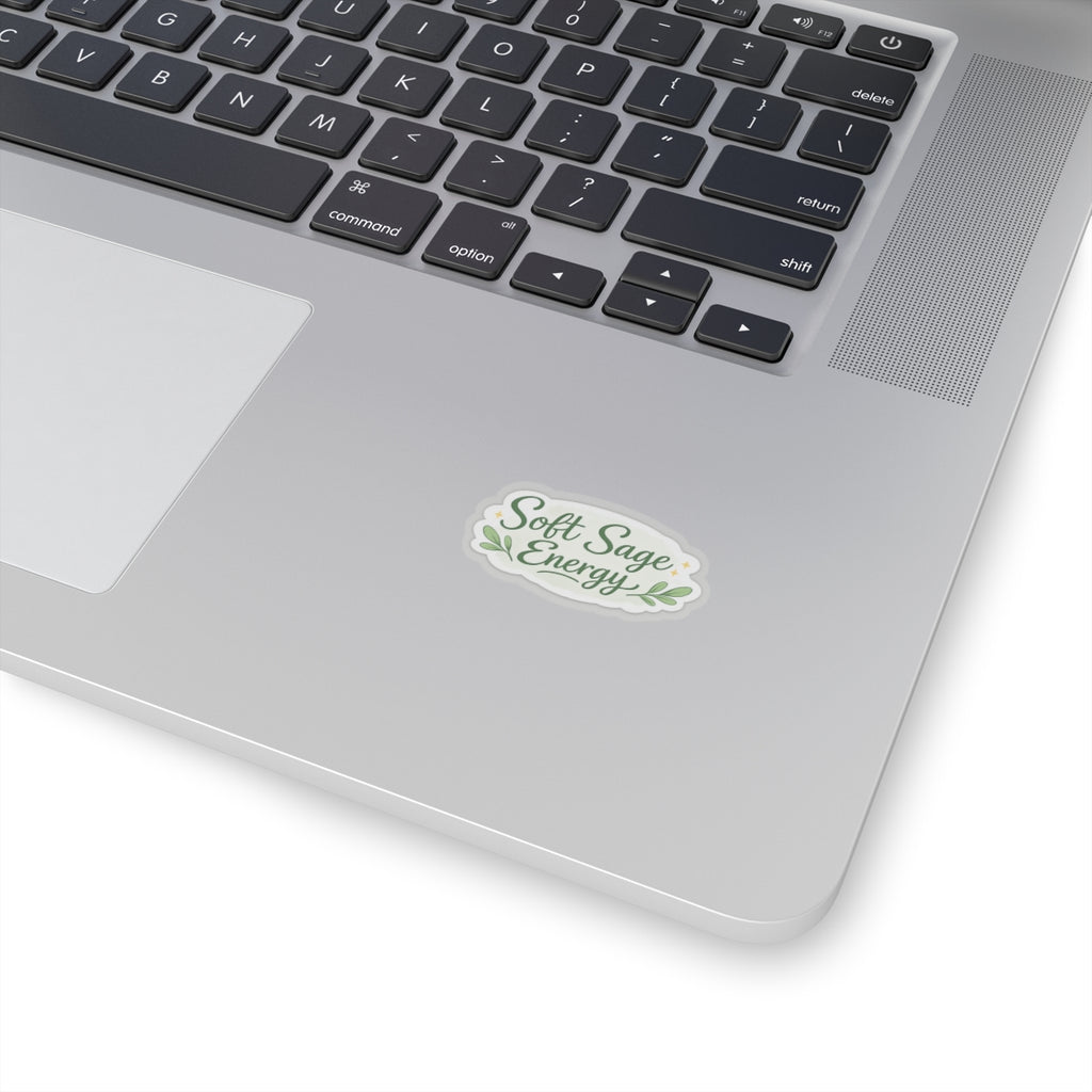Soft Sage Energy Sticker | Kiss-Cut vinyl decal, calming botanical design