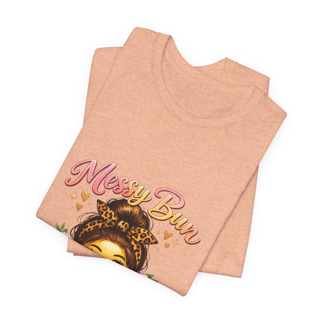 Messy Bun Momma Club Tee | Mom Graphic Shirt, Floral Bun Girl Design