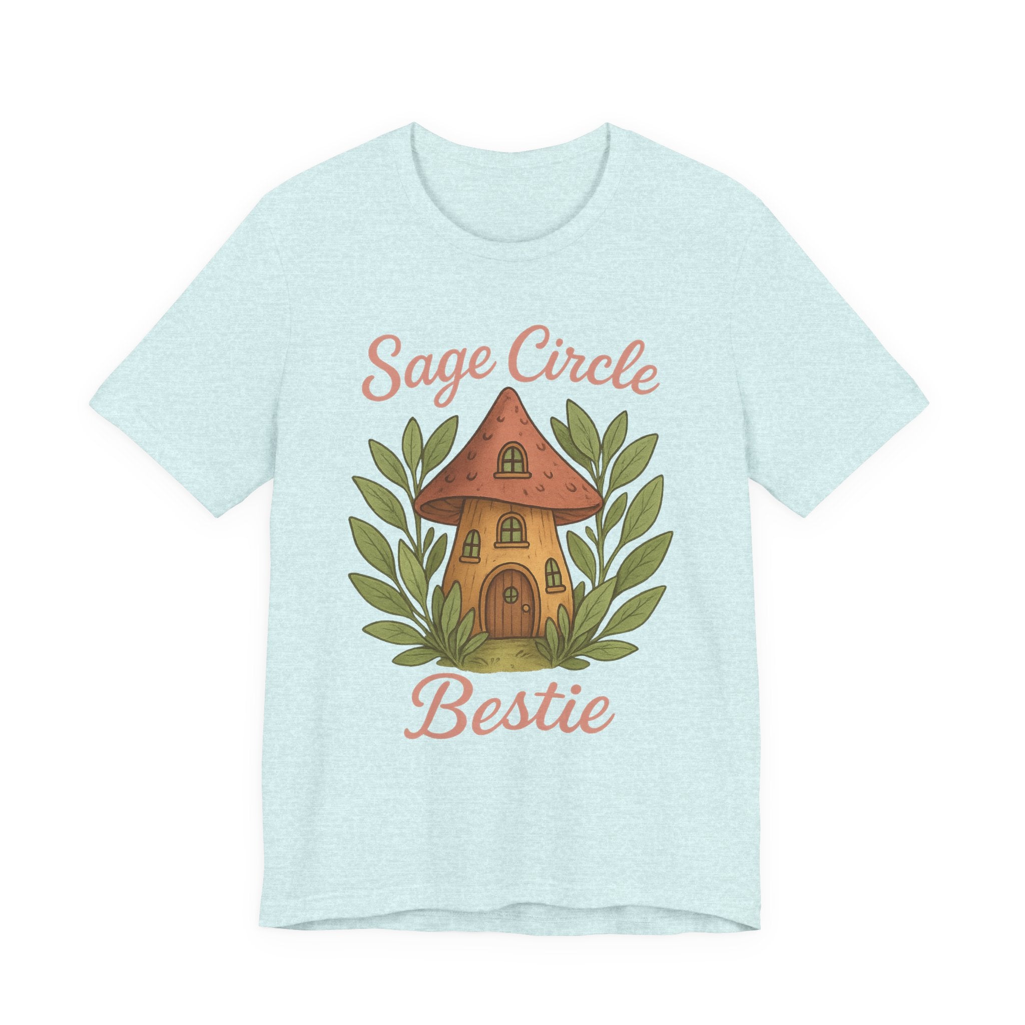 Sage Circle Bestie T-Shirt | Mushroom Cottage Illustration