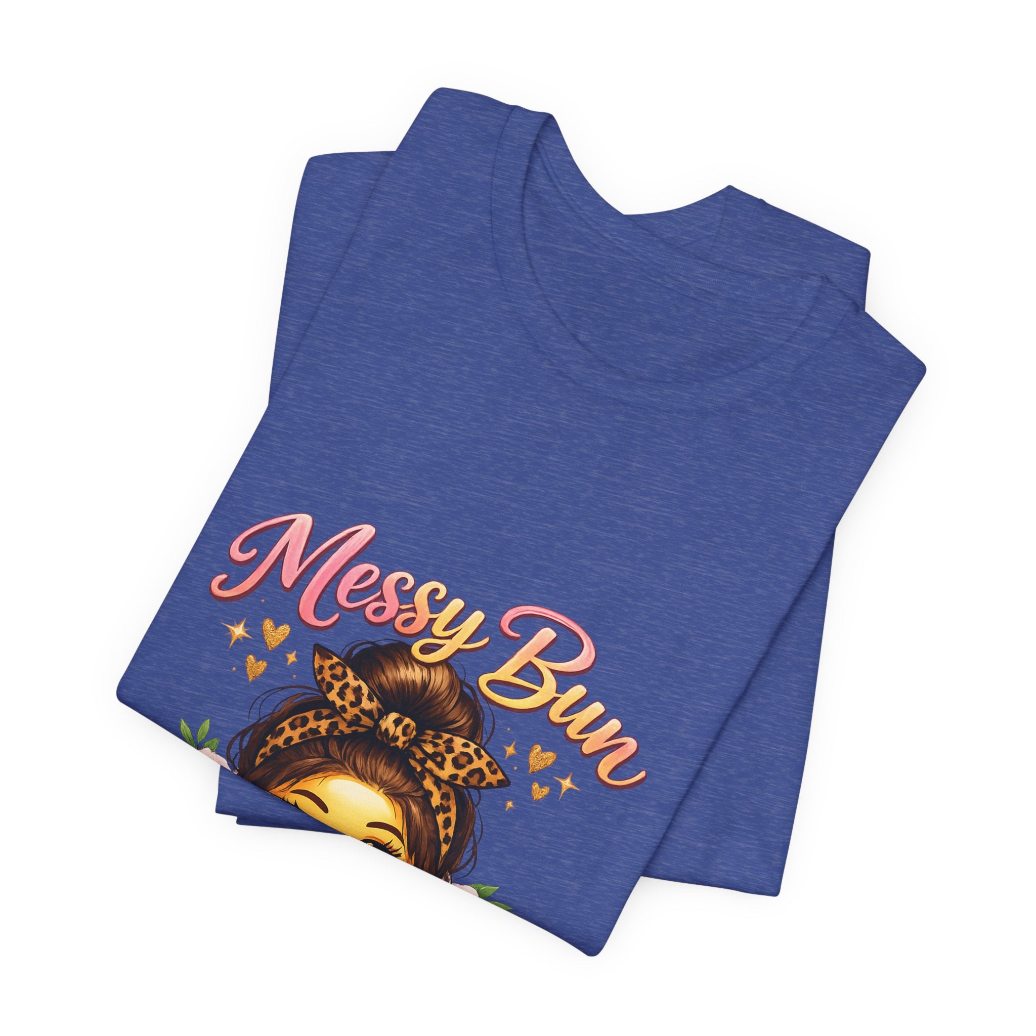 Messy Bun Momma Club Tee | Mom Graphic Shirt, Floral Bun Girl Design
