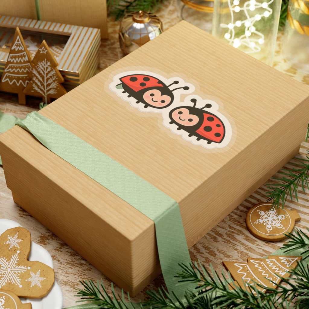 Cute Pair of Ladybugs Sticker | Kiss-Cut Sticker