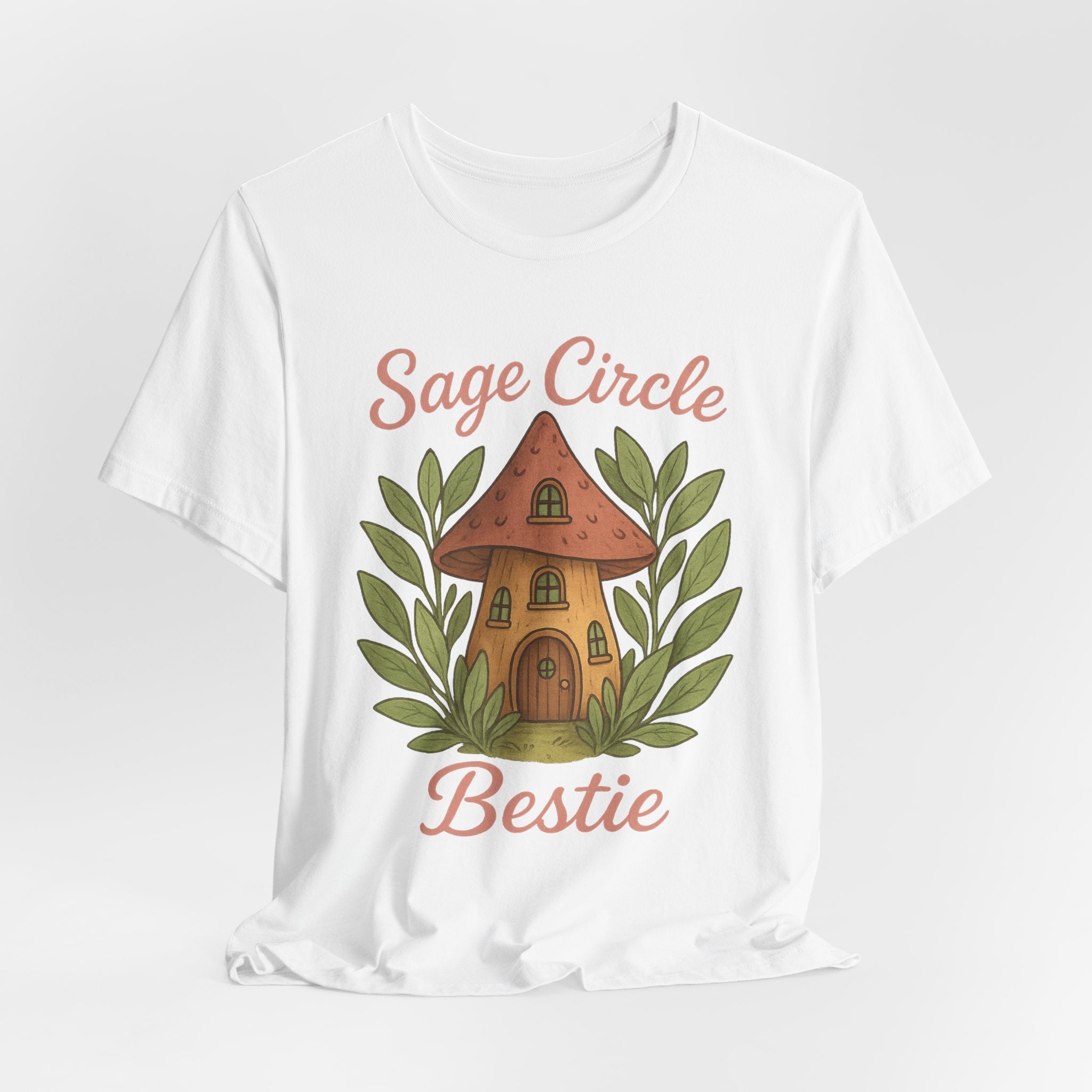 Sage Circle Bestie T-Shirt | Mushroom Cottage Illustration