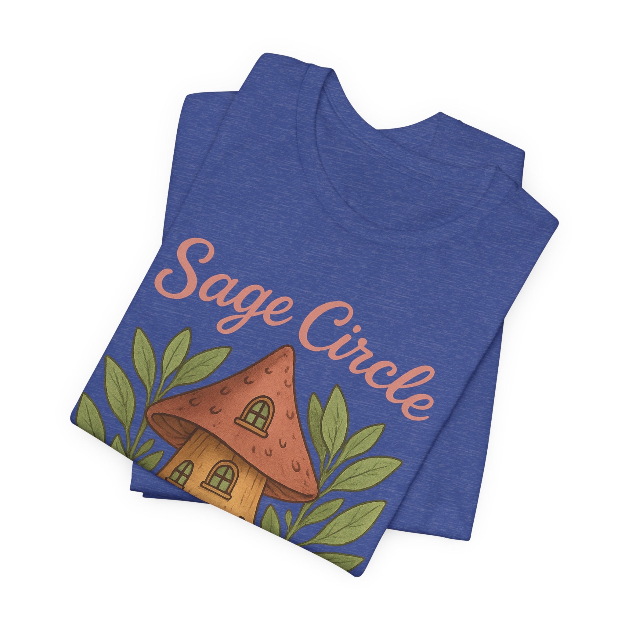 Sage Circle Bestie T-Shirt | Mushroom Cottage Illustration
