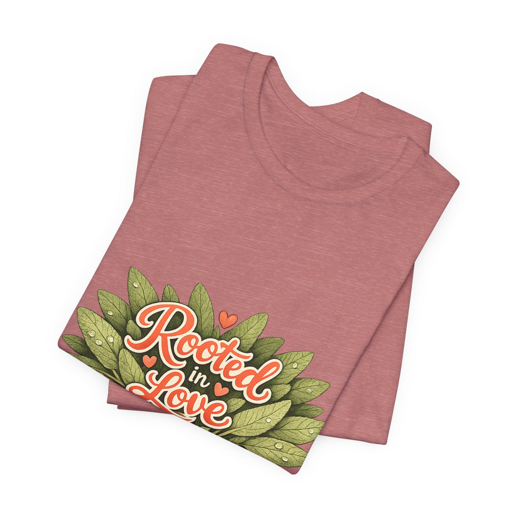 Rooted in Love mushroom family T-Shirt | Nature woodland graphic tee