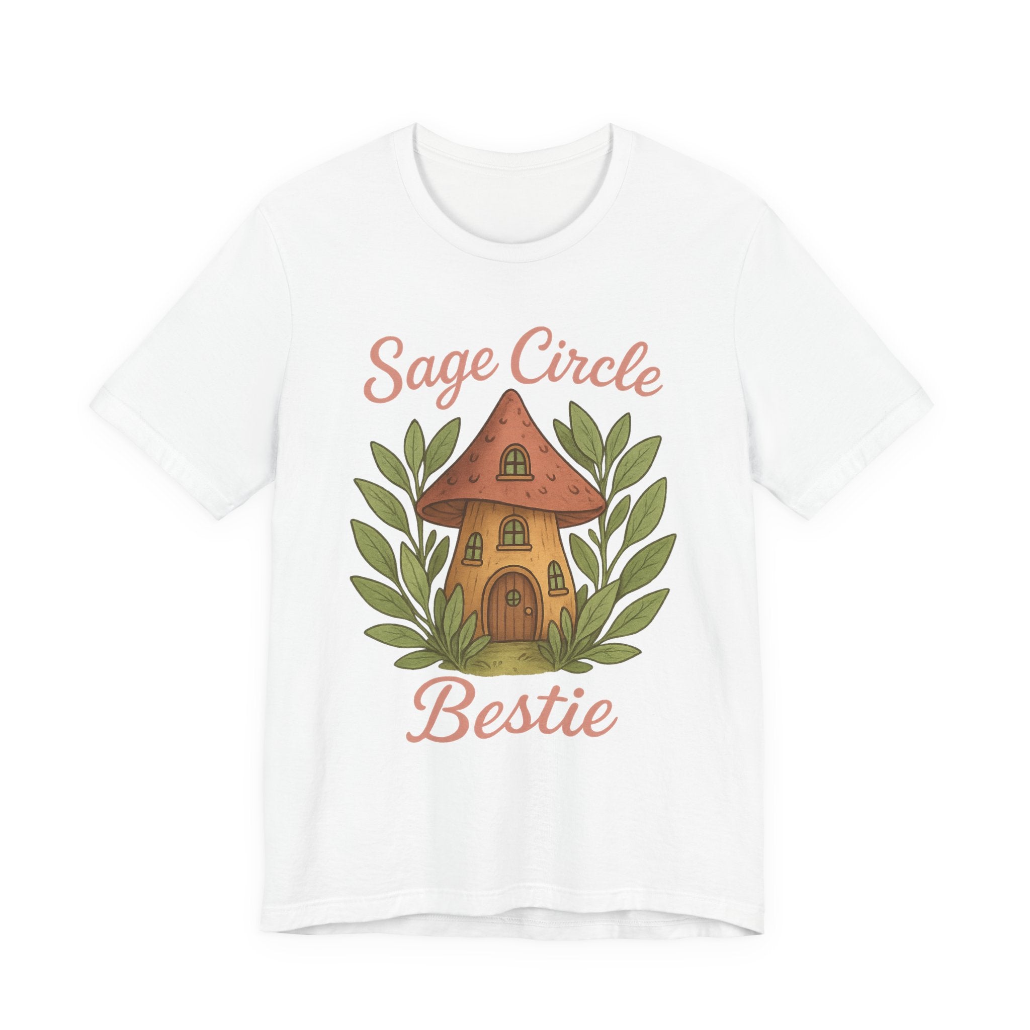 Sage Circle Bestie T-Shirt | Mushroom Cottage Illustration